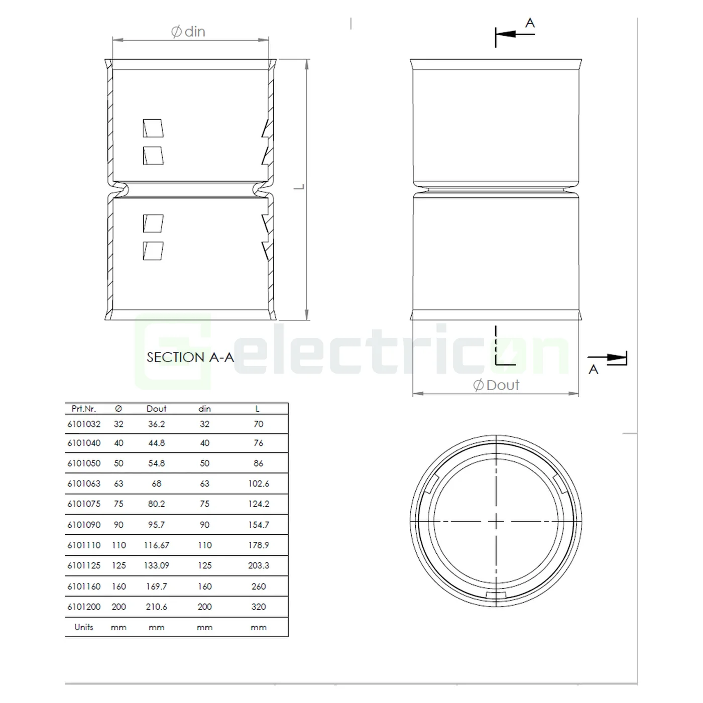 Mufa cuplaj copex-uri Kouvidis negru 125mm 6101125 [2]