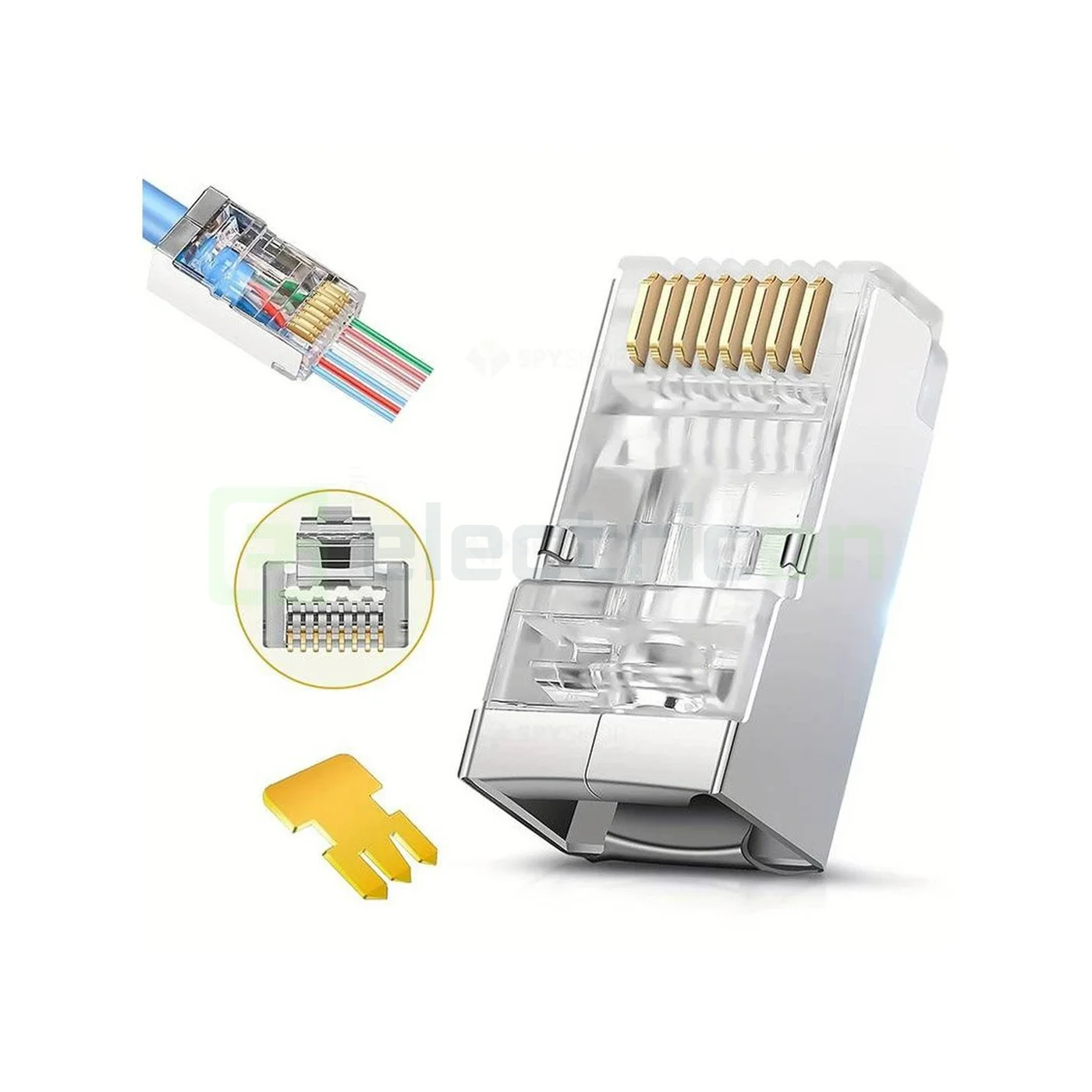 Mufa RJ45 FTP Cat.6, ecranata, passthrough, Emtex, TED Electric, EMT-PR6A-FTP