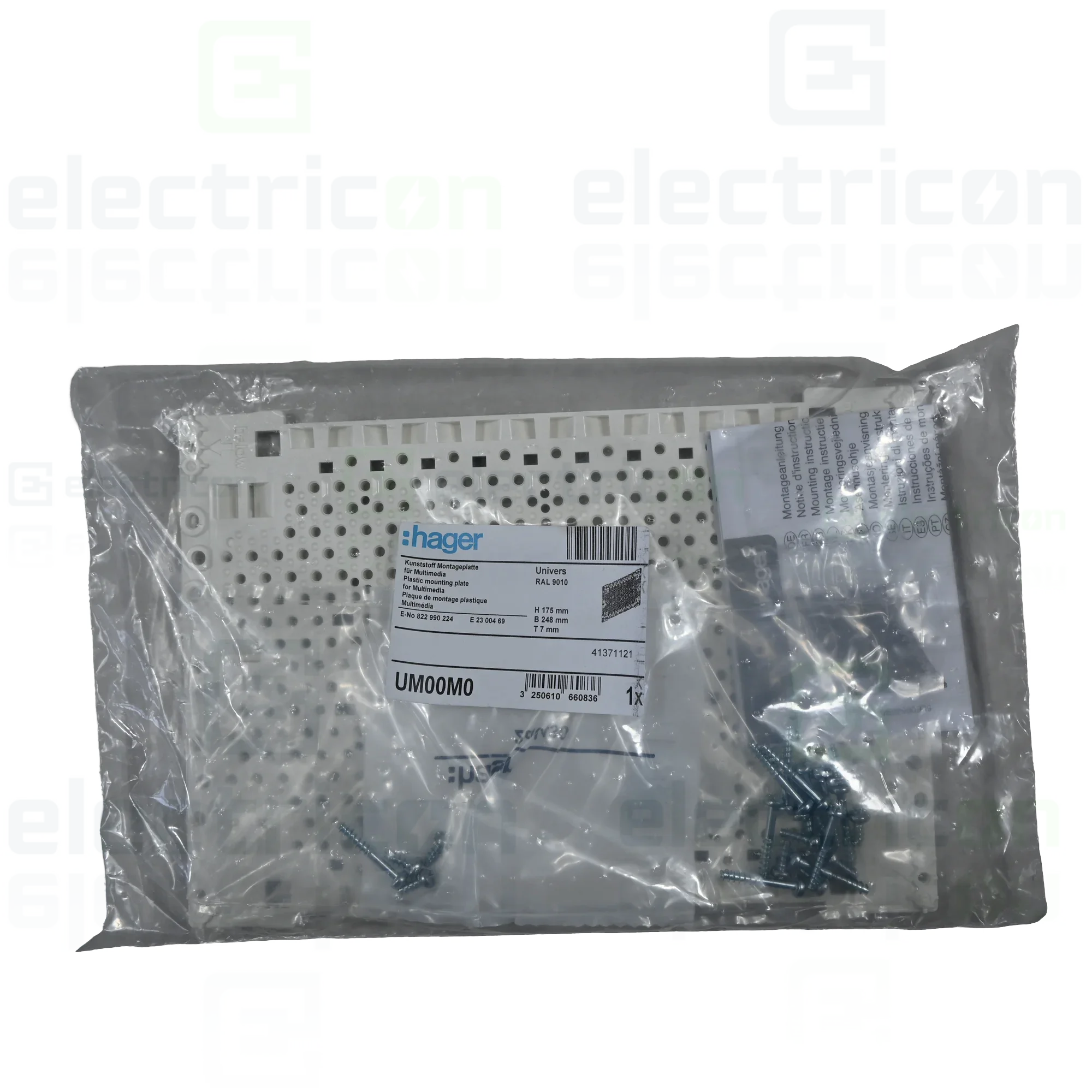Panou de montaj din plastic 175x250mm pentru tablouri FWU si FWB Hager, UM00M0 [3]