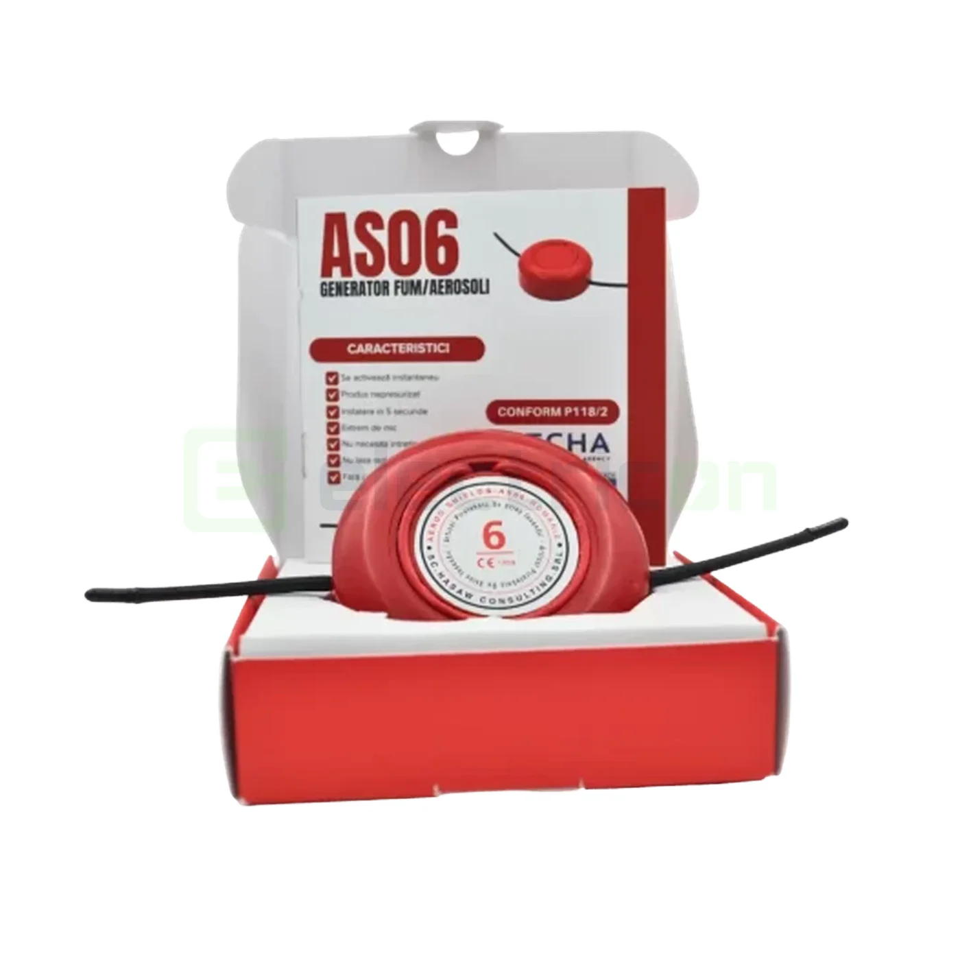 Pastila stingere incediu pentru tablou electric cu aerosoli , capacitatea de stingere 0.6 mc, pornire la contact cu flacara, Aeroo Shield 6, AS06 [4]