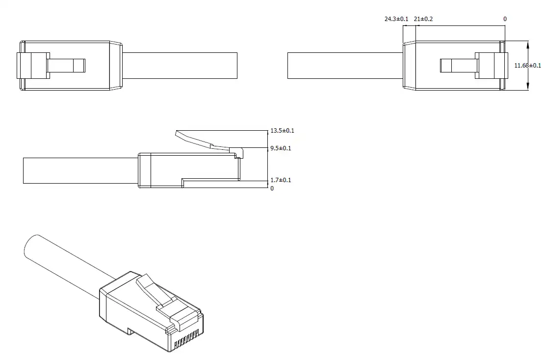 Patchcablu RJ45S, ecranat, cat 6A, 10GBps, pentru uz exterior PE, 0.5 m, Schrack , H6GWS00K5S [3]