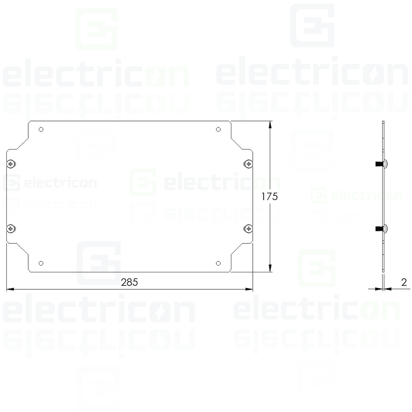 Placă montaj Schrack 200×300 mm – model WKAMP2030 [1]