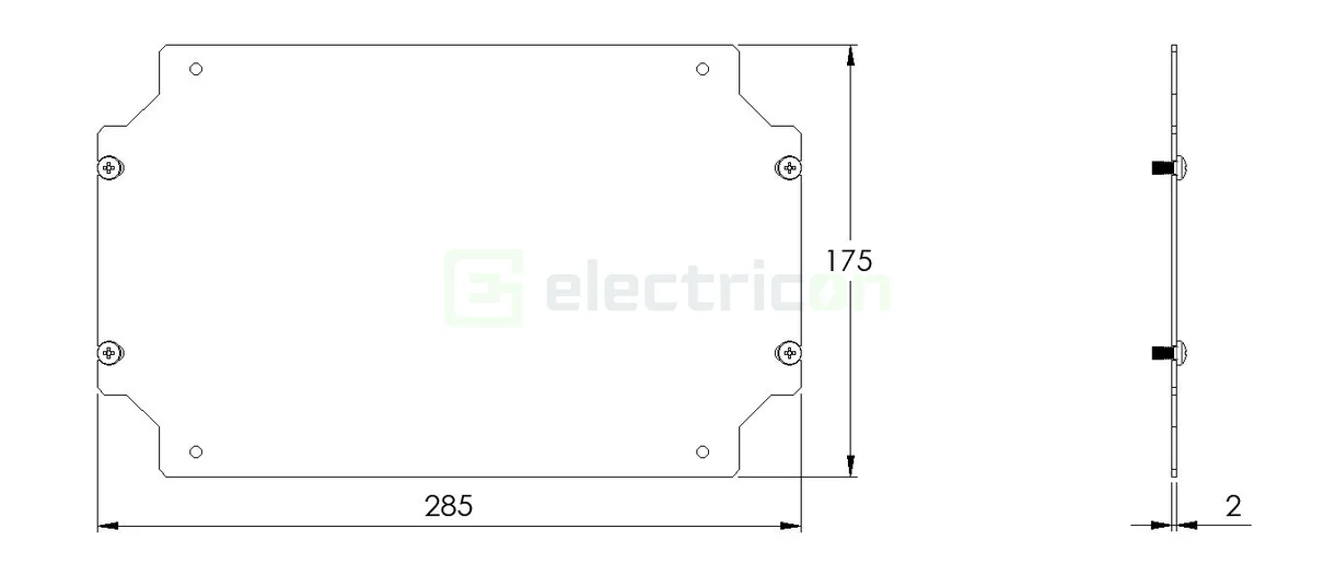 Placă montaj Schrack 200×300 mm – model WKAMP2030 [1]