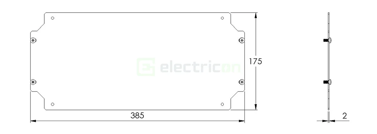 Placă de montaj (contrapanou) Schrack WKAMP2040 din oțel galvanizat, 200x400mm [1]