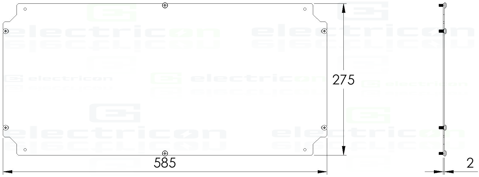 Placă montaj Schrack 300×600 mm – model WKAMP3060 [1]