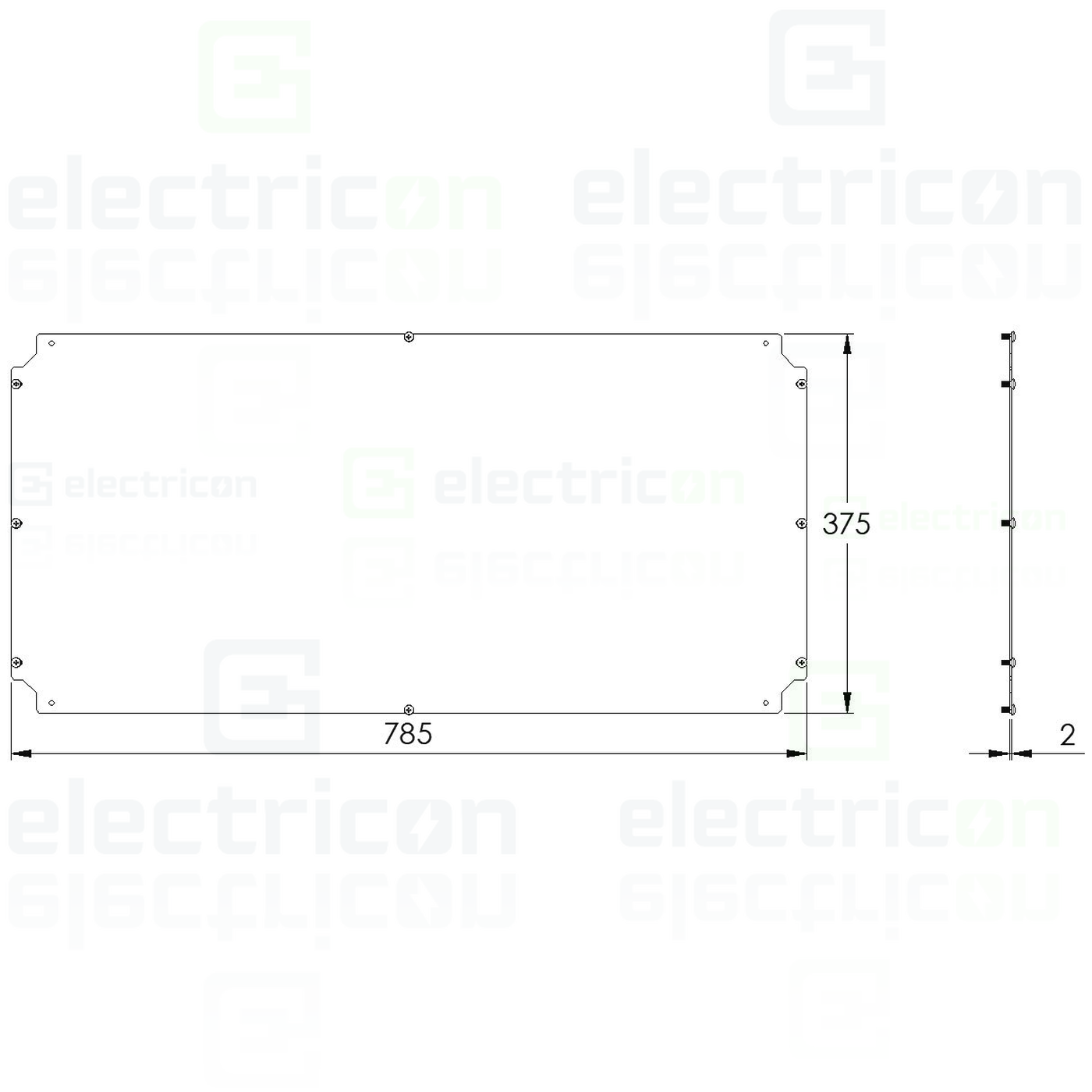 Placă montaj Schrack 400×800 mm – model WKAMP4080 [1]