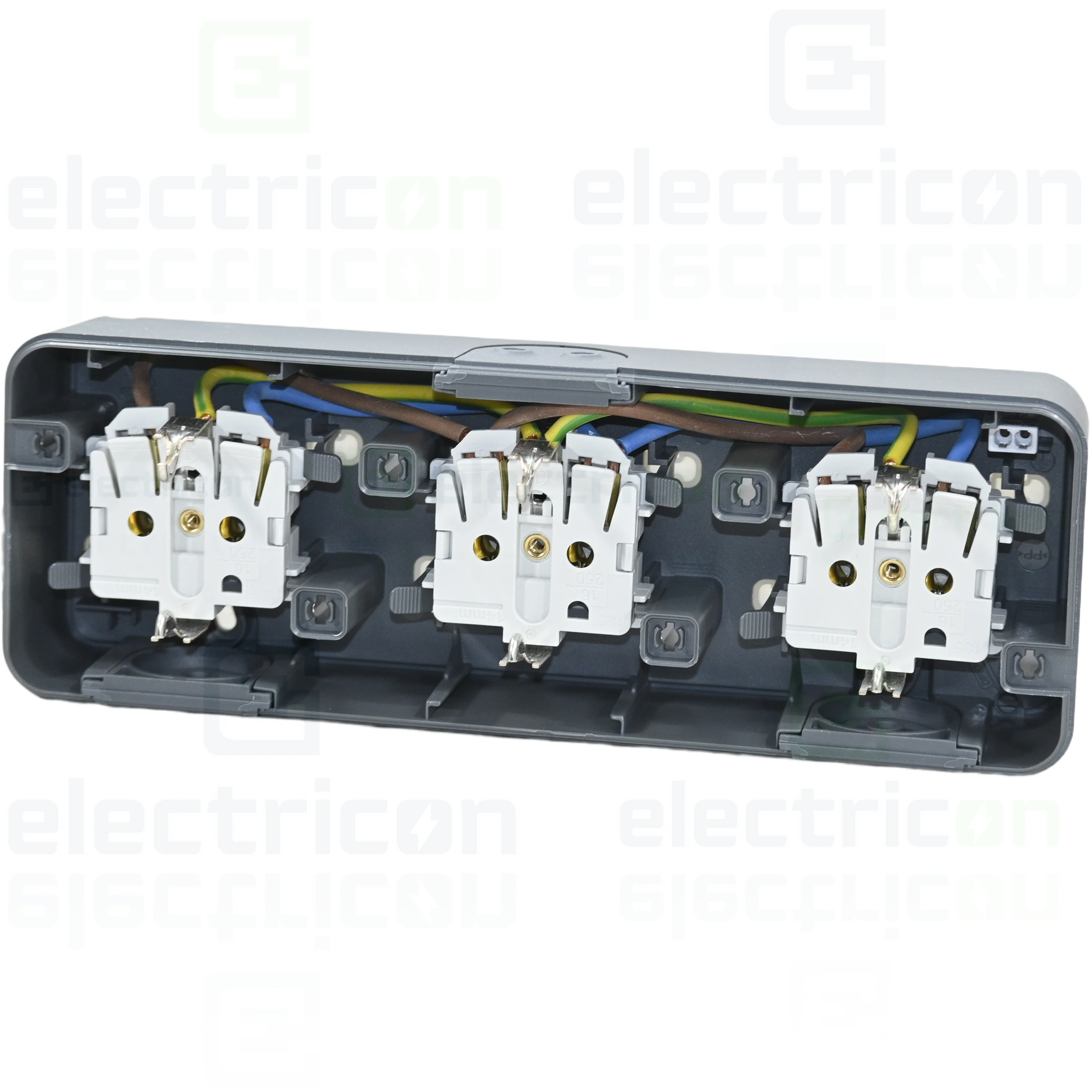 Priză triplă aparentă etanșă Berker W.1 gri [4]