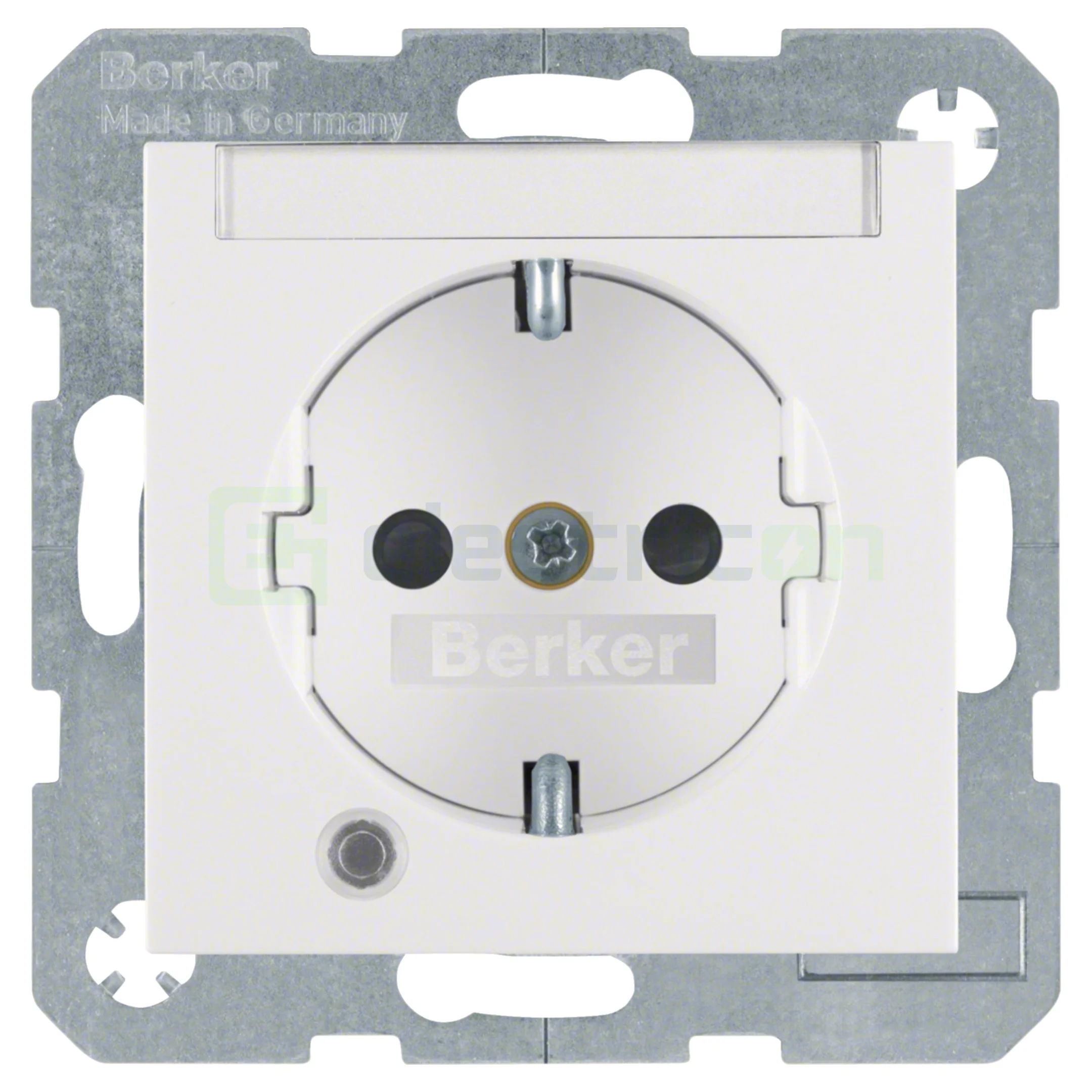 Prize - Priză shucko, incastrata, cu LED și etichetă, protectie la atingere, alb mat, Berker S.1, 41101909