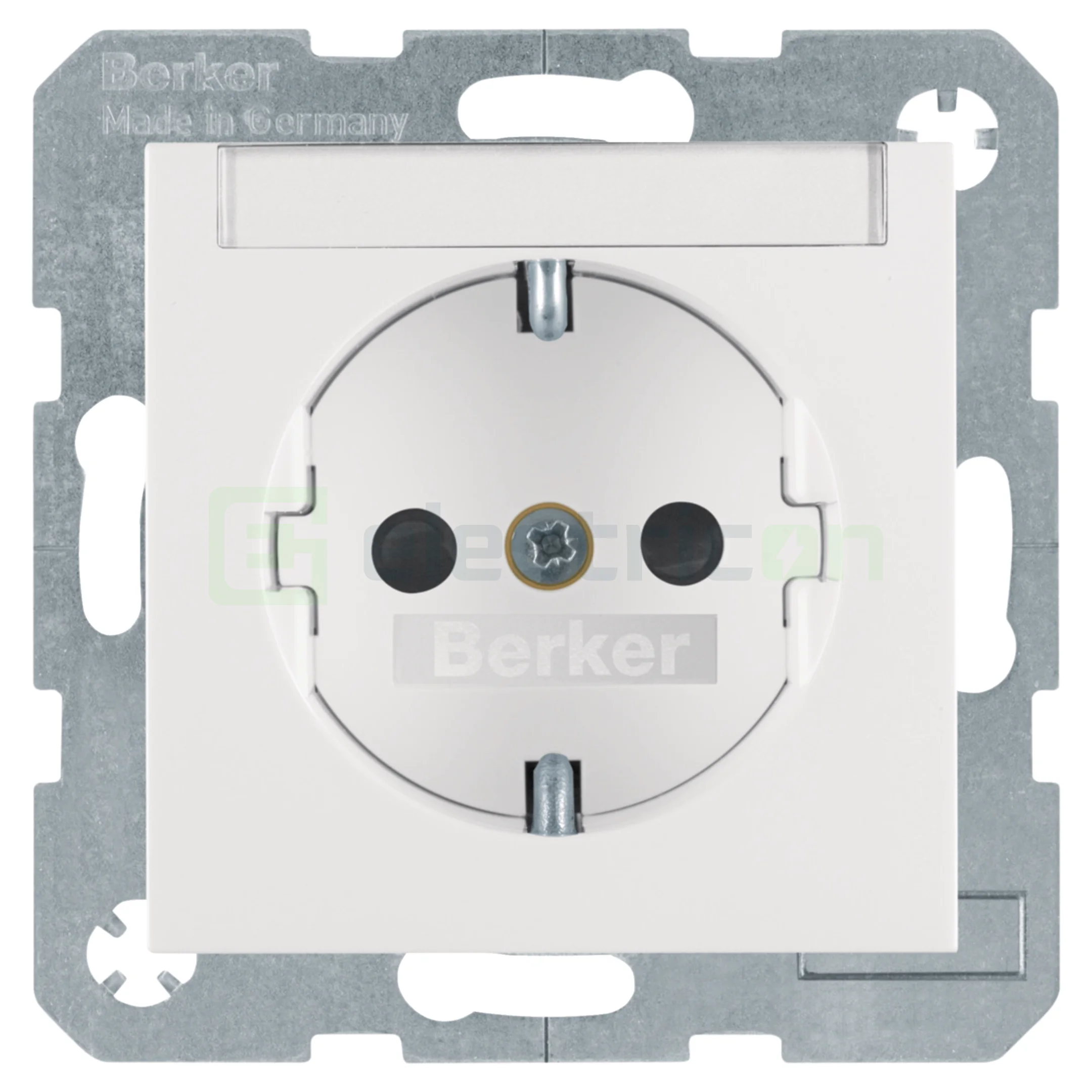 Prize și întrerupătoare - Priză shucko, incastrata, protectie la atingere, cu etichetă, alb lucios, Berker S.1, 47498989
