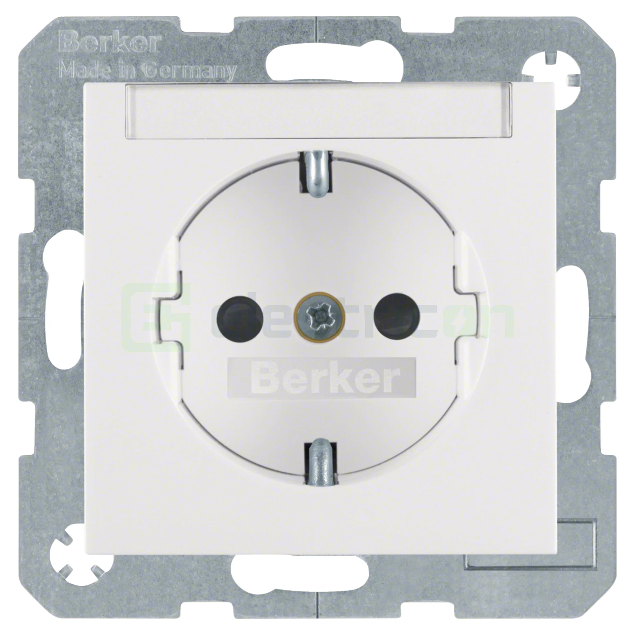 Prize și întrerupătoare - Priză shucko, incastrata, protectie la atingere, cu etichetă, alb mat, Berker S.1, 47491909