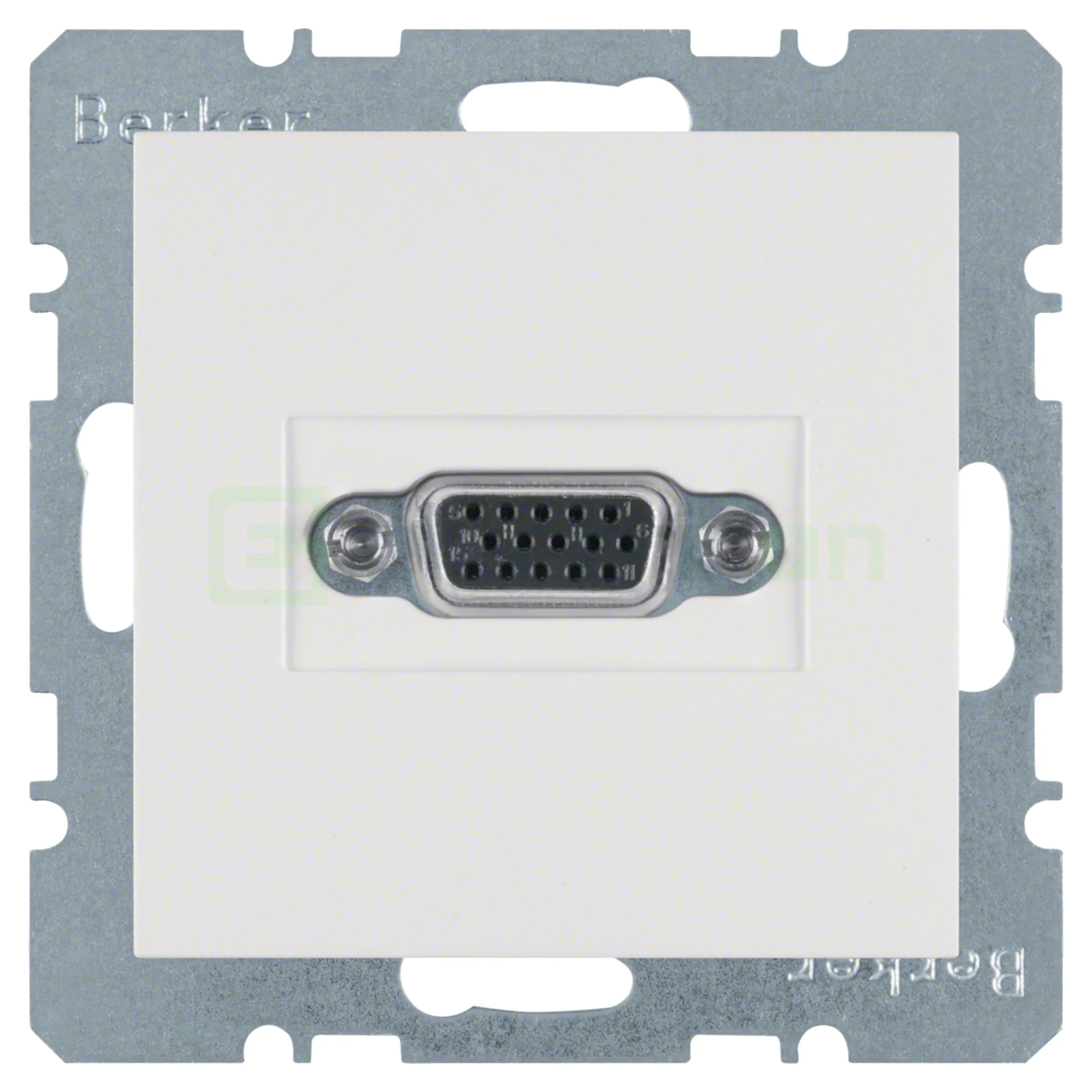 Prize multimedia (radio-TV, date, video) - Priză VGA, compatibil cu S-VGA, mufă D cu 15 pini, alb mat, Berker S.1, 3315401909