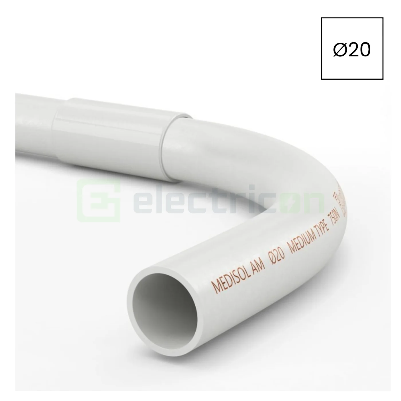 Cot PVC Kouvidis MEDISOL AM 20mm 750N alb tub flexibil-rigid 4344120