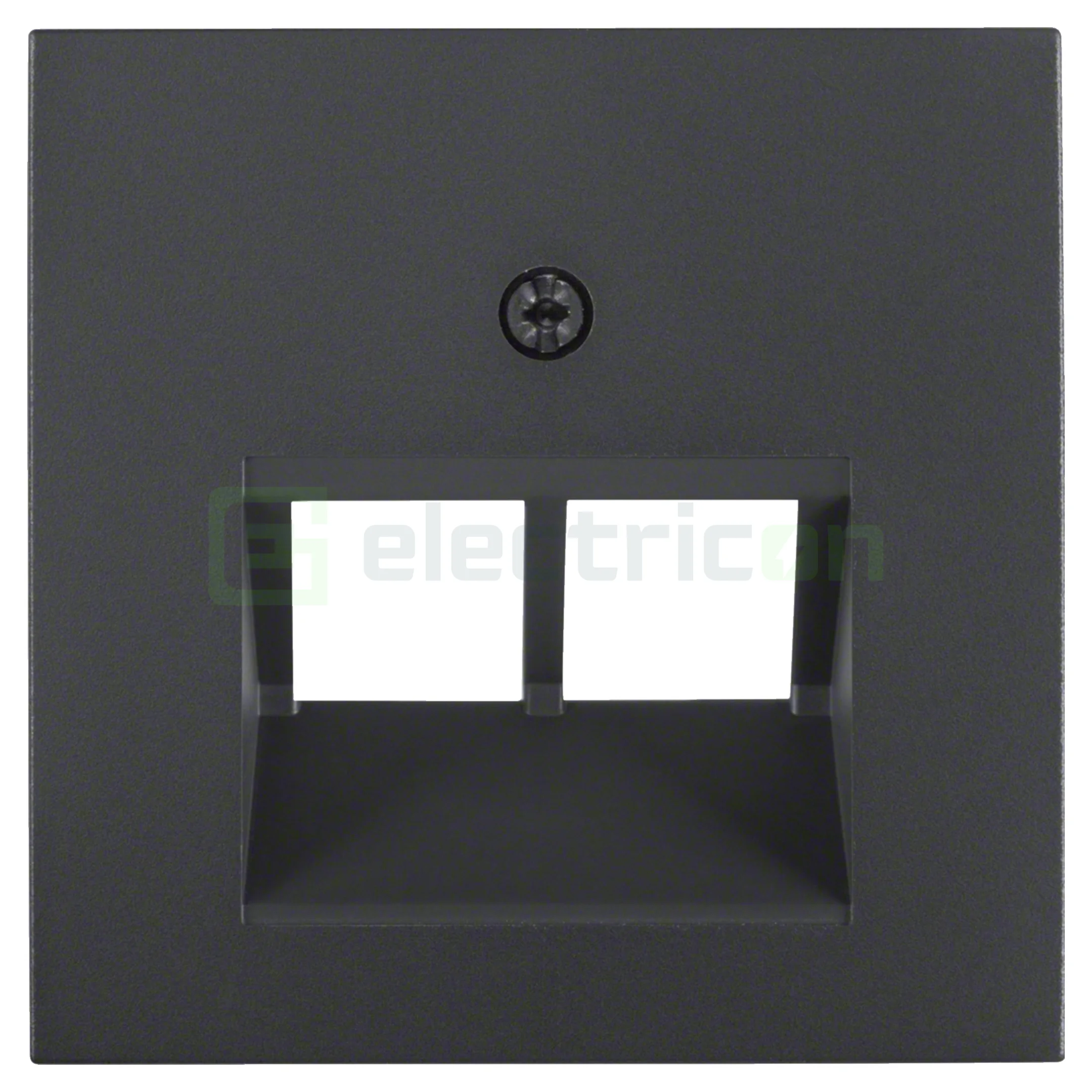 Prize și întrerupătoare - Ramă cu decupaj priză rețea cu 2 canale, antracit mat, Berker S.1, 14091606