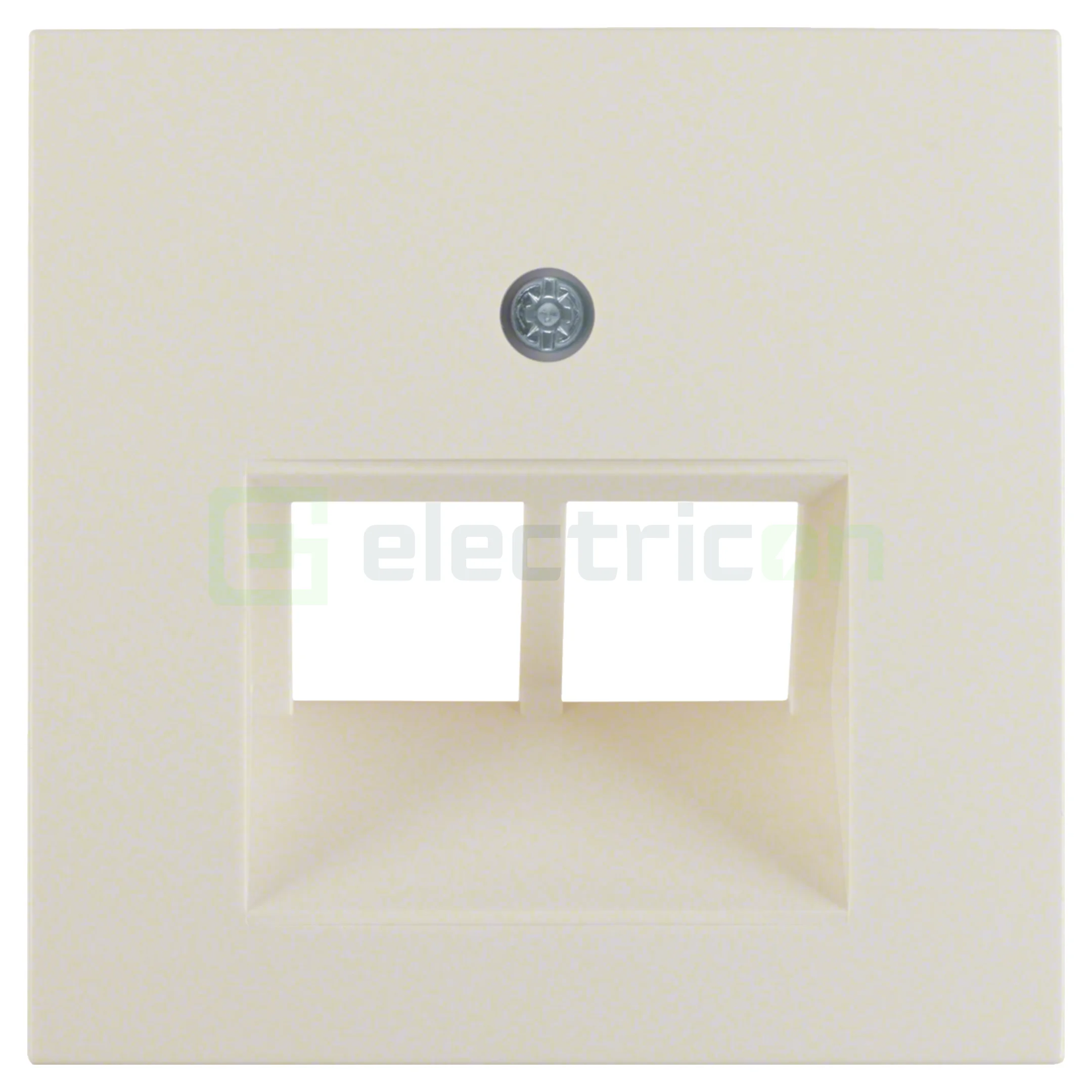 Prize și întrerupătoare - Ramă cu decupaj priză rețea cu 2 canale, bej lucios, Berker S.1, 14098982