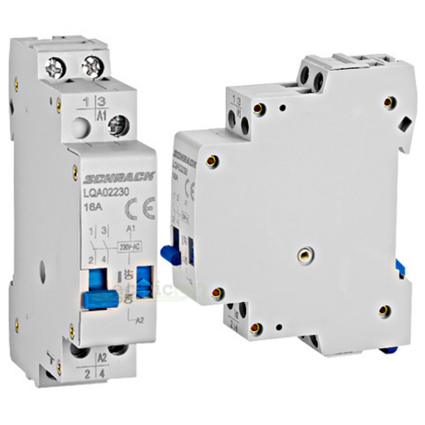 Relee bistabile - Releu pas cu pas (teleruptor), 230VAC, 16A, 2NO, Schrack, LQA02230