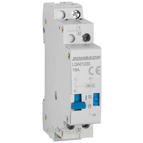 Relee bistabile - Releu pas cu pas (teleruptor), 230VAC, 16A, 1NO, Schrack, LQA01230