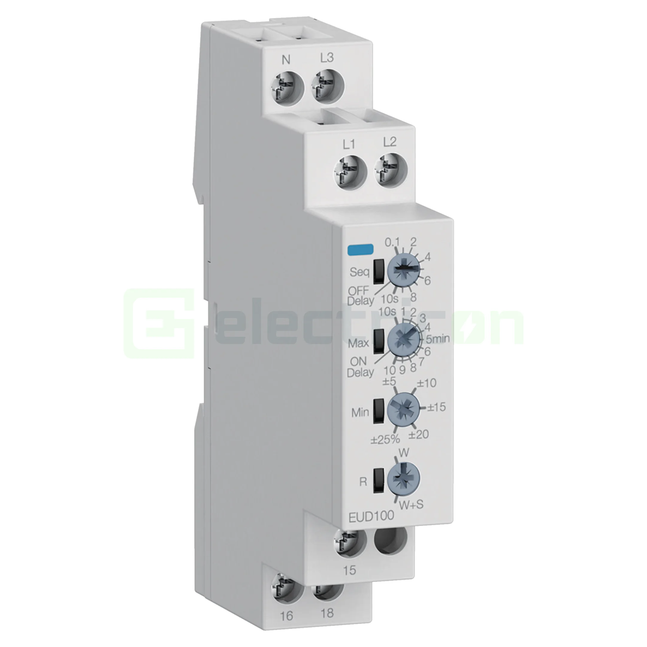 Contactori, Relee, Contoare & Surse - Releu de control, monitorizare mono și trifazat (1P+N, 3P+N) cu montare pe șină DIN, 1W, Hager, EUD100