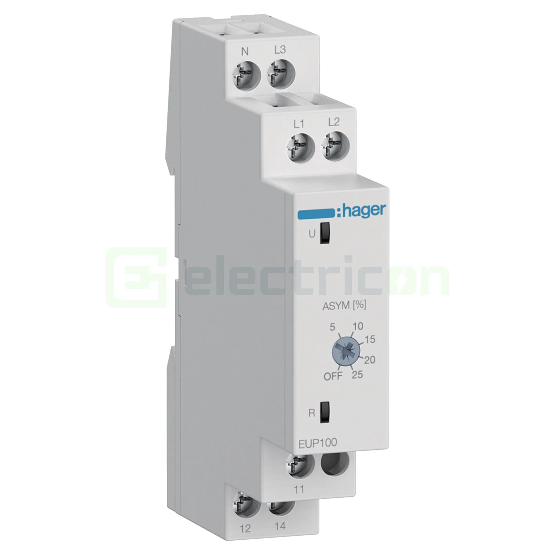 Relee monitorizare tensiune - Releu control monitorizare tensiune Hager EUP100 (3P+N, 1 contact)