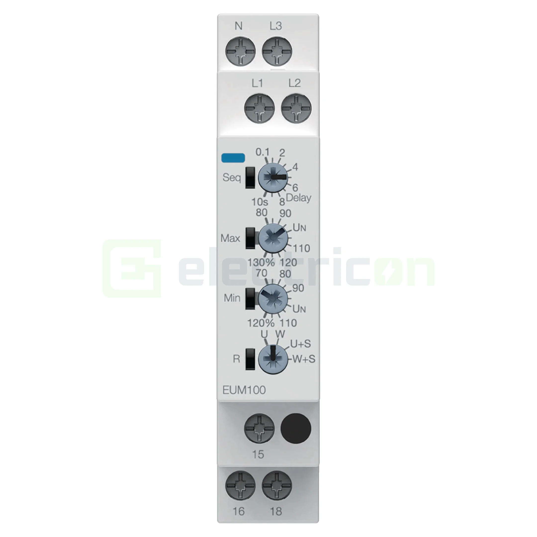 Releu Hager EUM100 – control tensiune reglabil monofazat/trifazat [1]