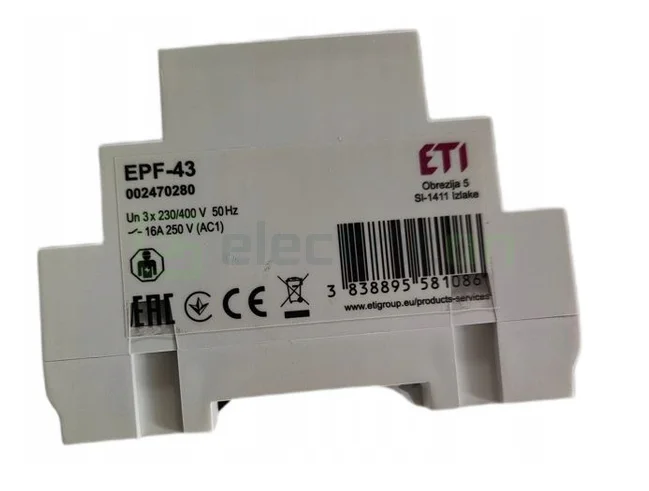 Releu de supraveghere cu prioritizare, comutator automat de faza, 16A, 1Z, EPF-43, ETI,002470280 [1]