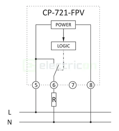 Releu tensiune monofazat fotovoltaic 16A LED CP-721-PV F&F [5]