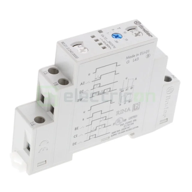 Releu de timp, Finder, 16A, Monofazic, 80.01.02.40.0000 [1]