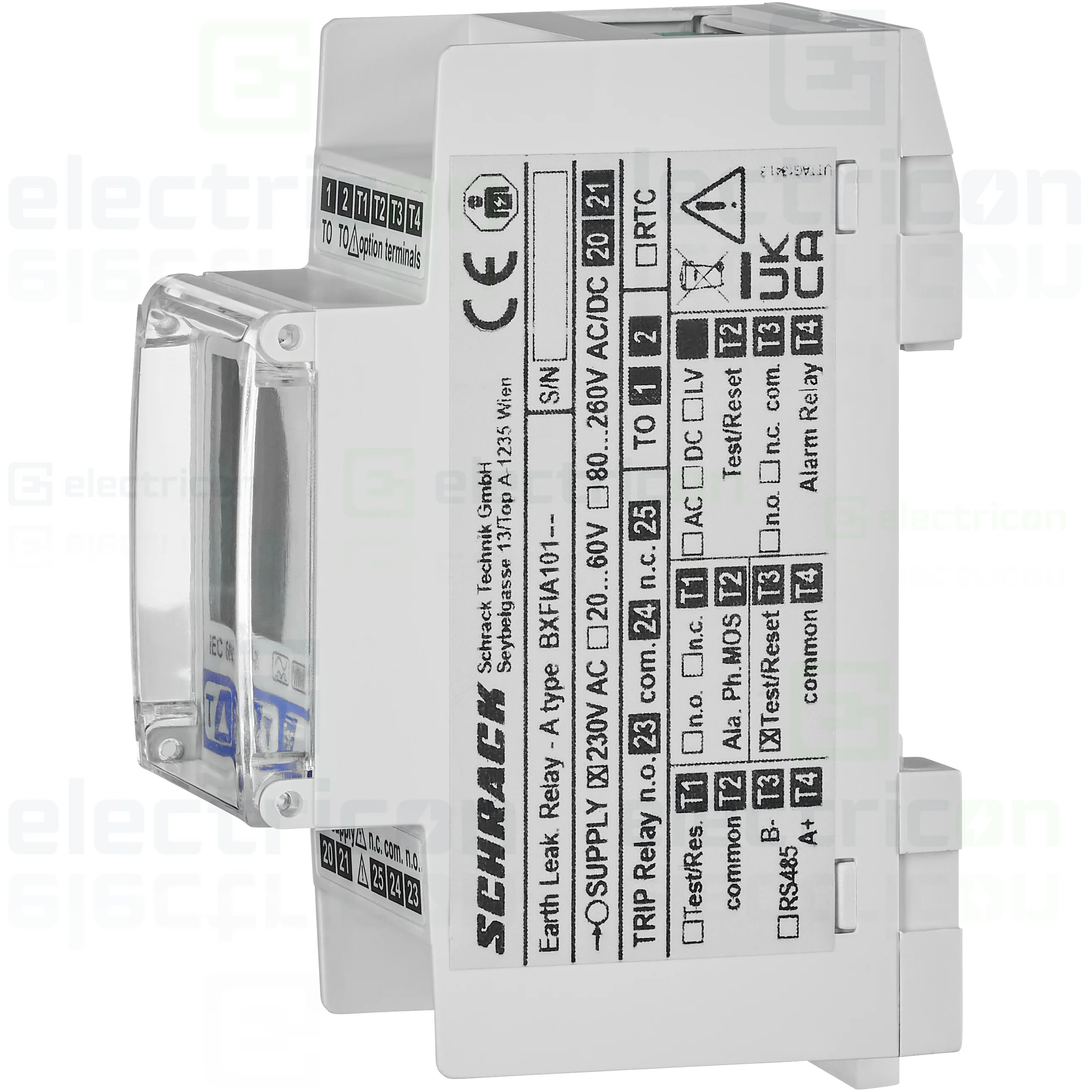 Releu diferențial Schrack BXFIA101, tip A, LCD, 30mA-3A, monitorizare [3]