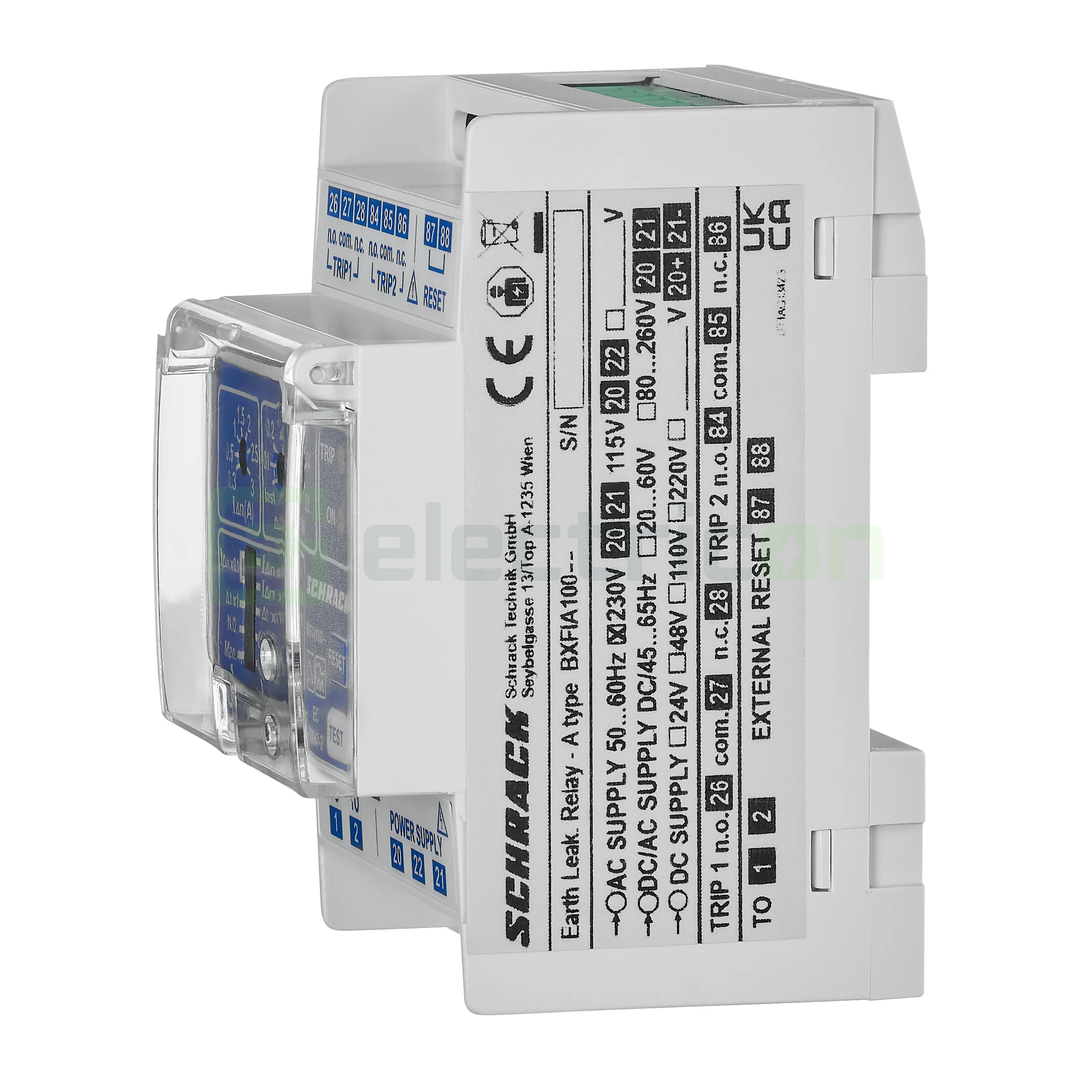 Releu diferential tip A, fara display, de la 30 mA la 3 A, Schrack [3]