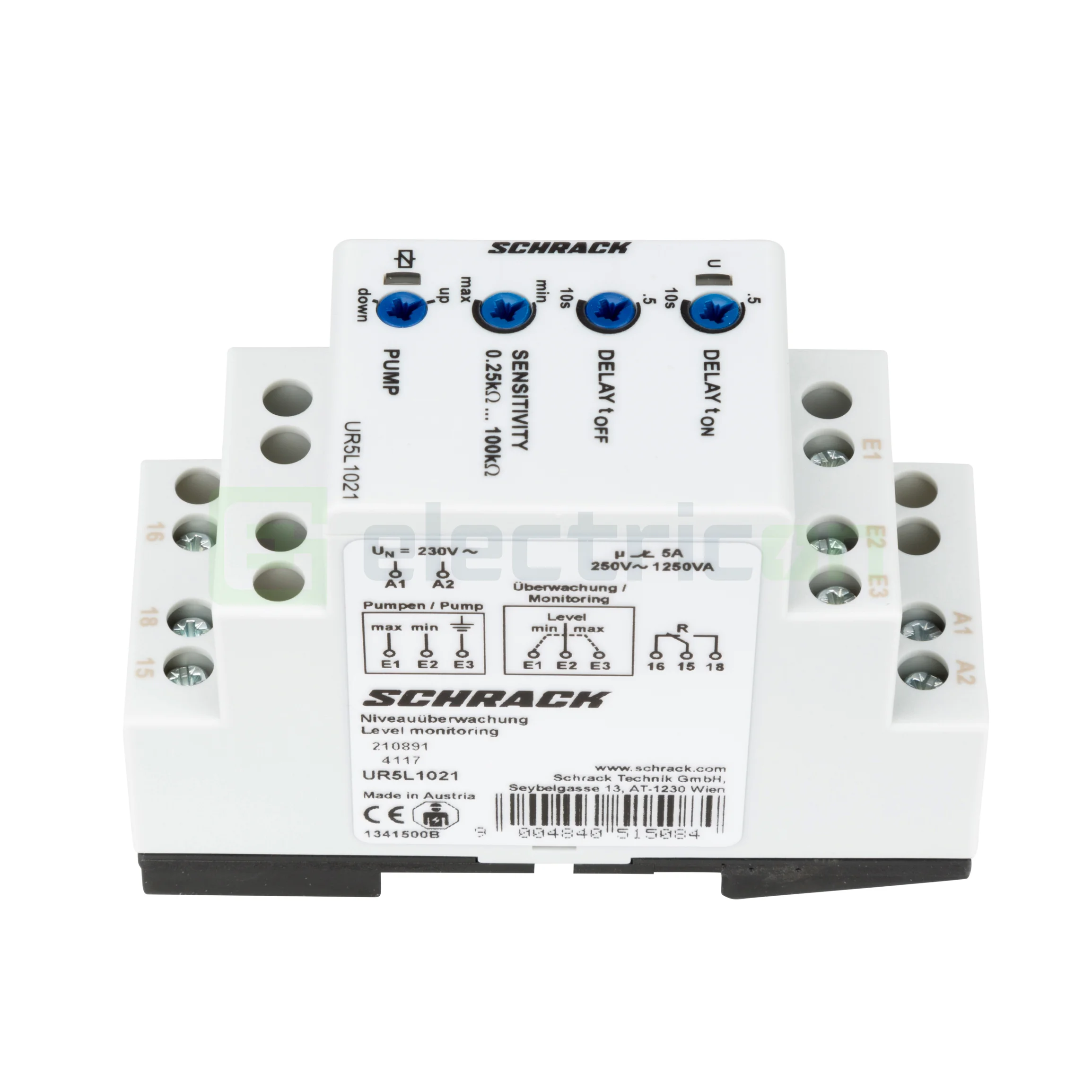 Releu monitorizare nivel lichide, 230V, 5A, 2M, 1CC, Schrack, URP5L1021 [3]