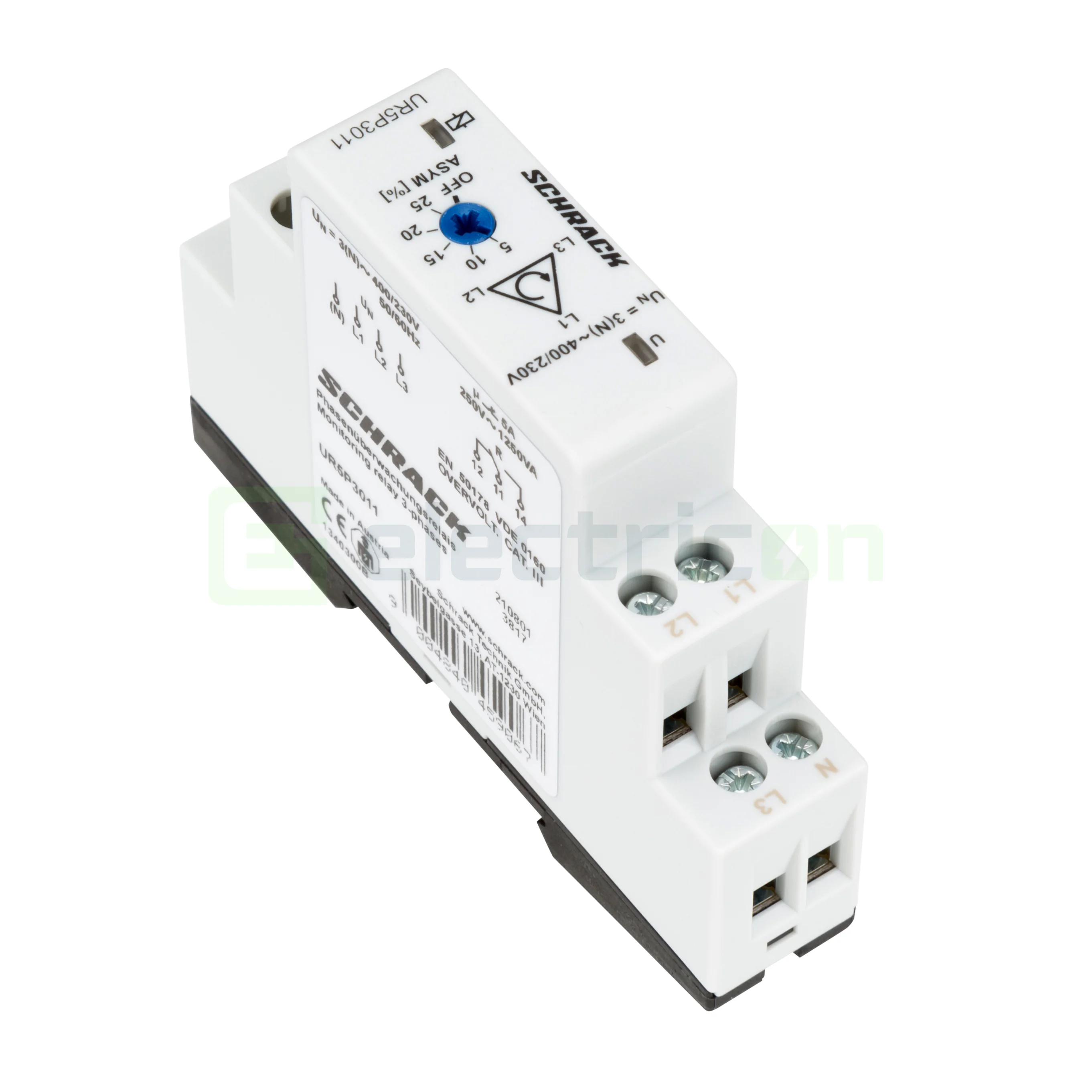 Releu monitorizare sistem trifazat, 400/230V, 5A, 1M, 1CC, Schrack, URP5P3011 [4]