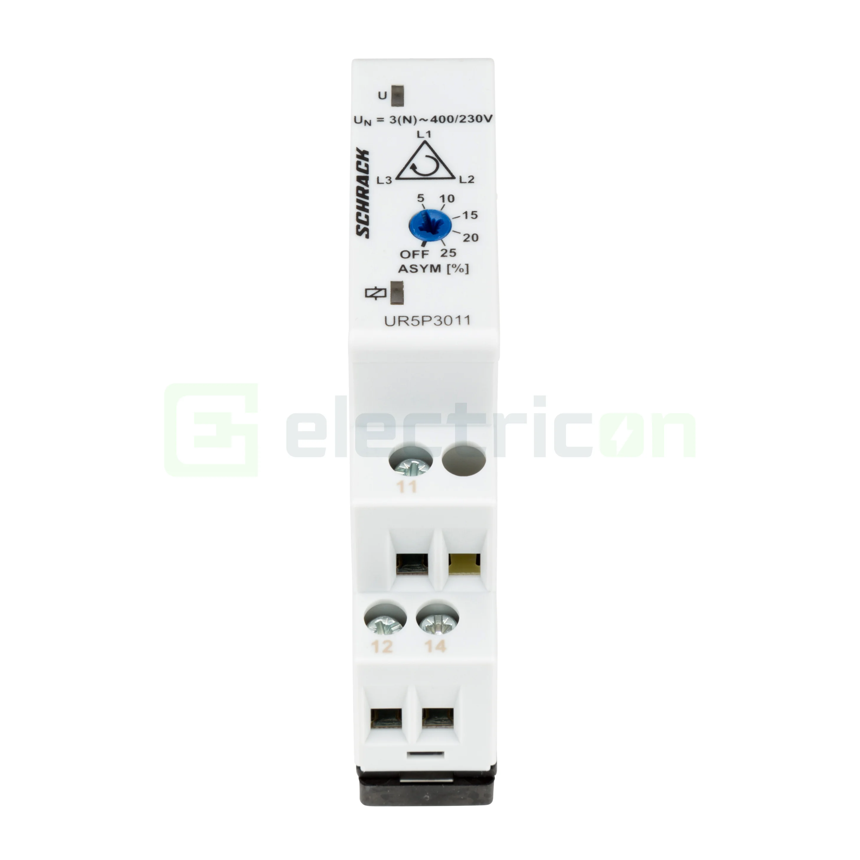 Releu monitorizare sistem trifazat, 400/230V, 5A, 1M, 1CC, Schrack, URP5P3011 [1]