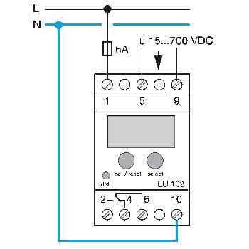 Releu monitorizare tensiune monofazic sub/supratensiune, afisaj LCD 15-480VAC, 8A, Hager, EU102 [1]