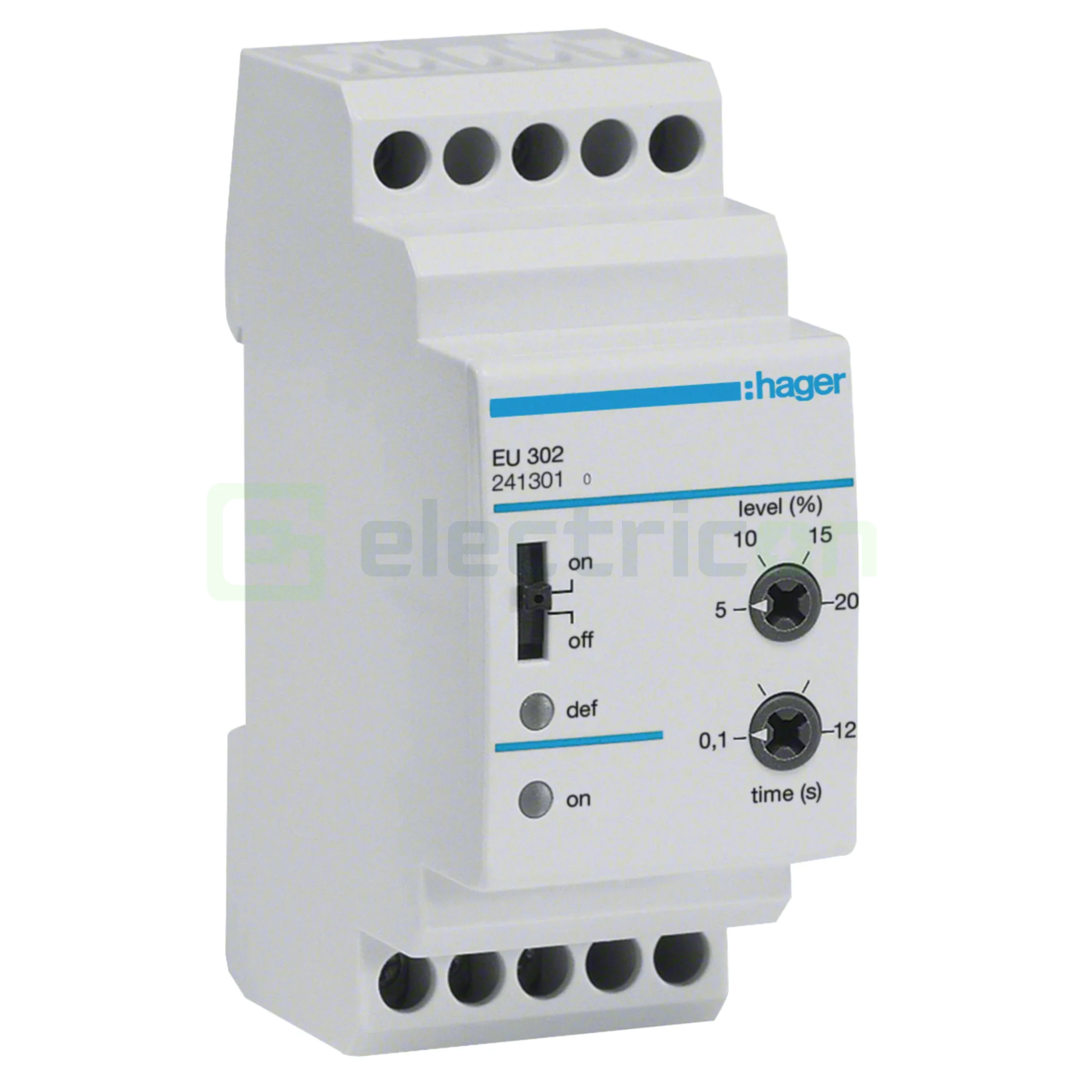 Releu monitorizare tensiune trifazic sub/supratensiune,400VAC, 8A, 2M, reglaj Umin și Umax de la  ±5% la ±20%, Hager, EU102