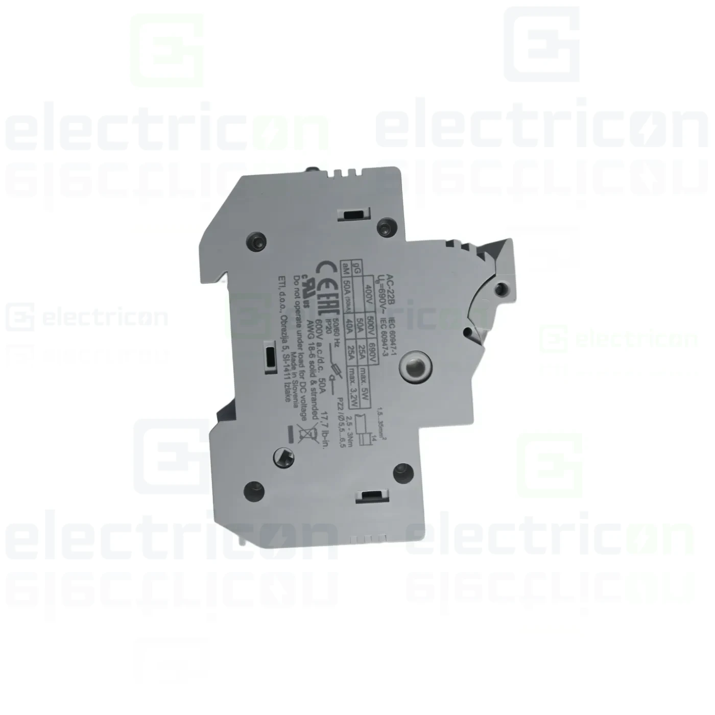 Separator fuzibil (soclu), pentru CH 14x51, maxim 50A, 3P+N, EFD 14 3P+N, ETI, 002560005 [2]