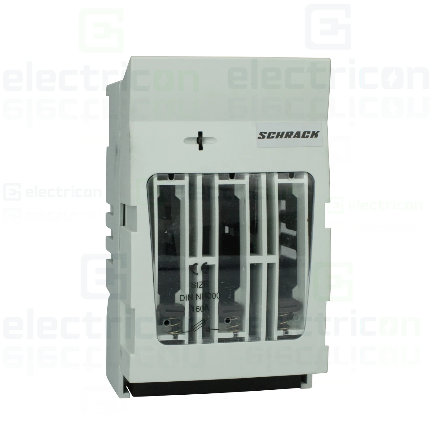 Soclu pentru fuzibile & sigurante fuzibile - Separator fuzibil (soclu), pentru NH000, maxim 100A, 3P, cu bride, pentru contrapanou , Schrack, ISA05011