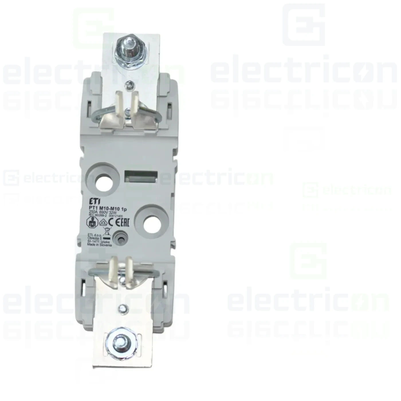 Soclu pentru fuzibile & sigurante fuzibile - Separator fuzibil (soclu) pentru NH1C/NH0, maxim 250A, 1P, PT 1 M10-M10 1p, ETI, 004121400