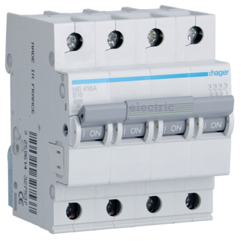 Sigurante automate - Intrerupator MCB B16A Hager - MB416A
