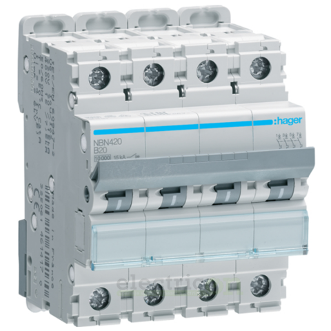 Sigurante automate/electrice - Disjunctor MCB B20A Hager - NBN420