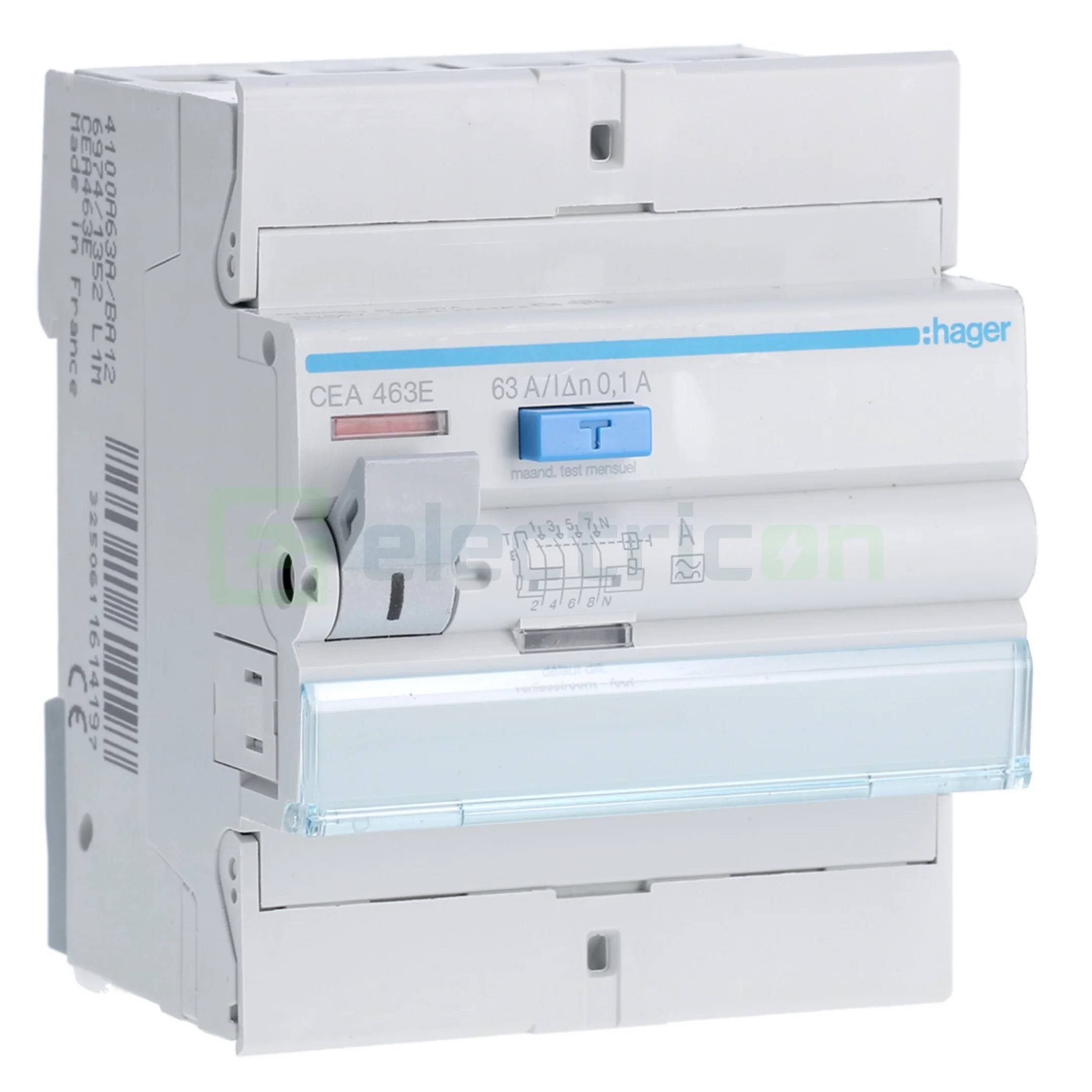 RCCB – întrerupătoare diferențiale - Intreruptor RCCB 63A/100mA Hager - CEA463E