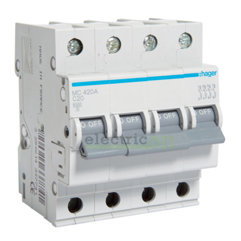 Sigurante automate/electrice - Disjunctor MCB C20A Hager - MC420A