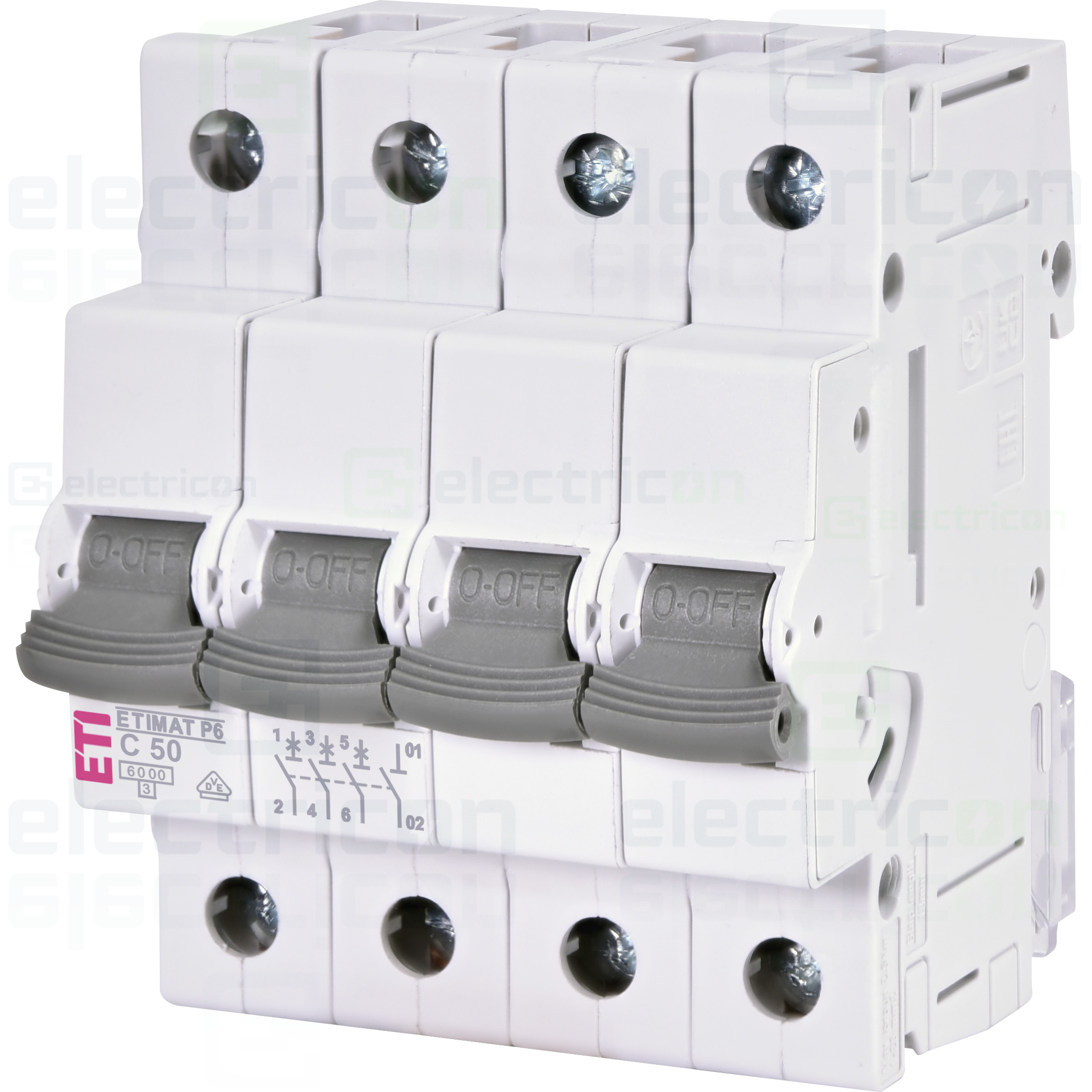 Sigurante automate - Siguranta automata (disjunctor) MCB, C50, 50A, 3P+N 6kA, 4M, ETI ,001900435