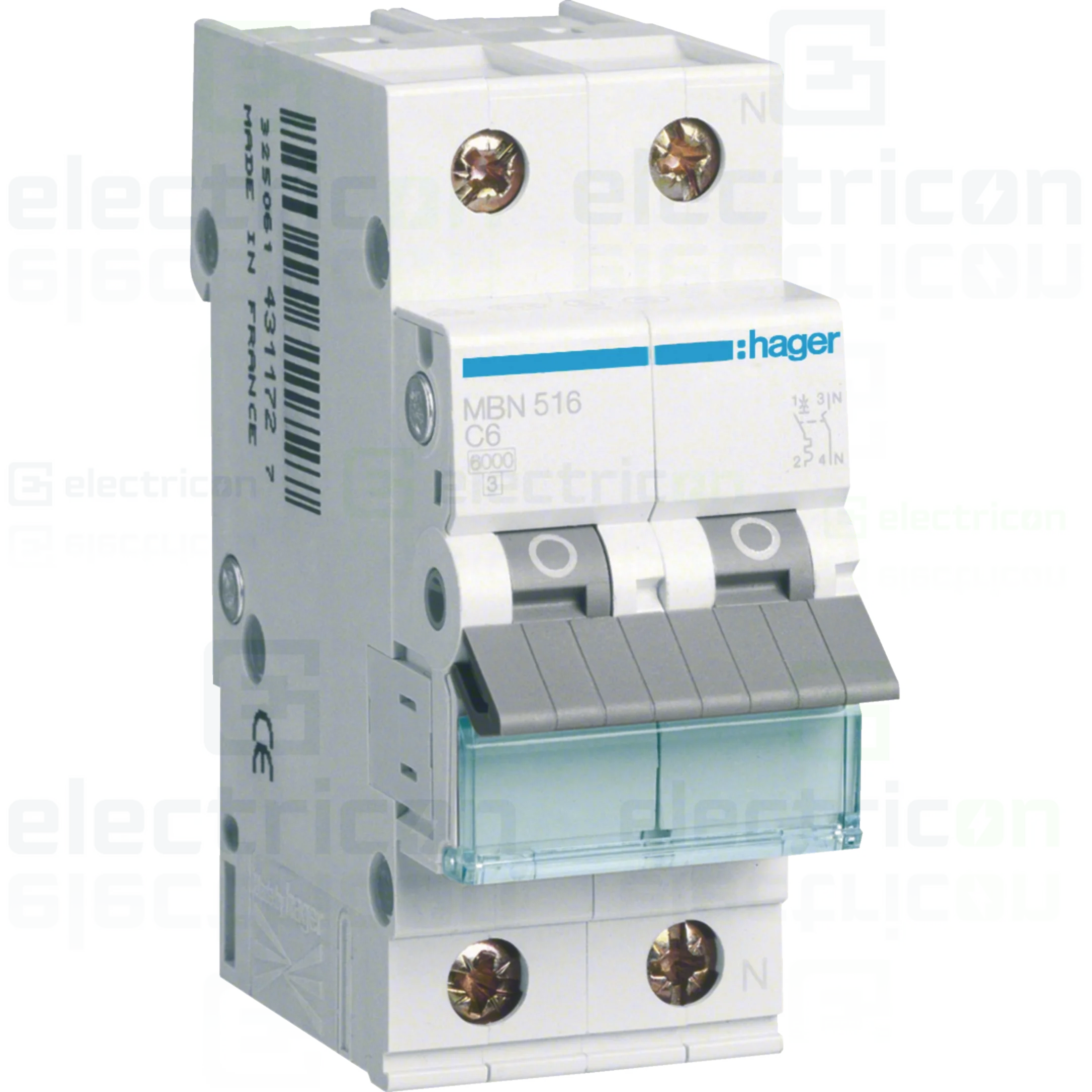 Sigurante automate - Disjunctor MCB Hager MBN516, 1P+N, curba B, 16A, 6kA