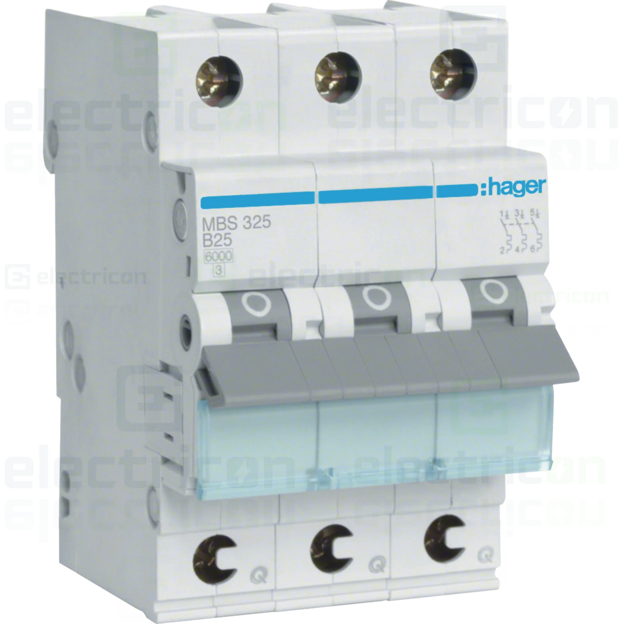 Sigurante automate - Disjunctor MCB Hager MBS325, 3P, curba B, 25A, 6kA QuickConnect