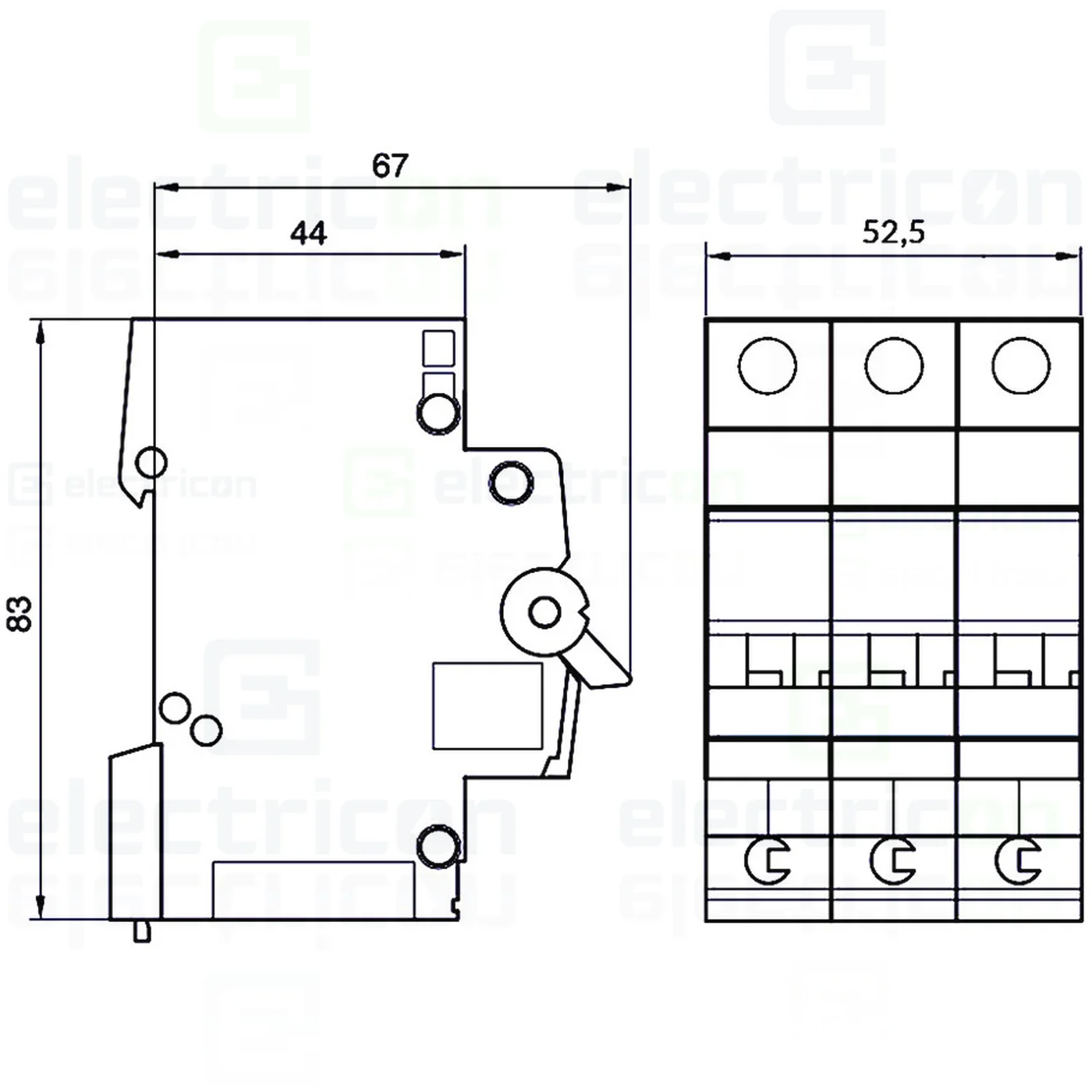 Disjunctor MCB Hager MBN332, 3P, curba B, 32A, 6kA [10]