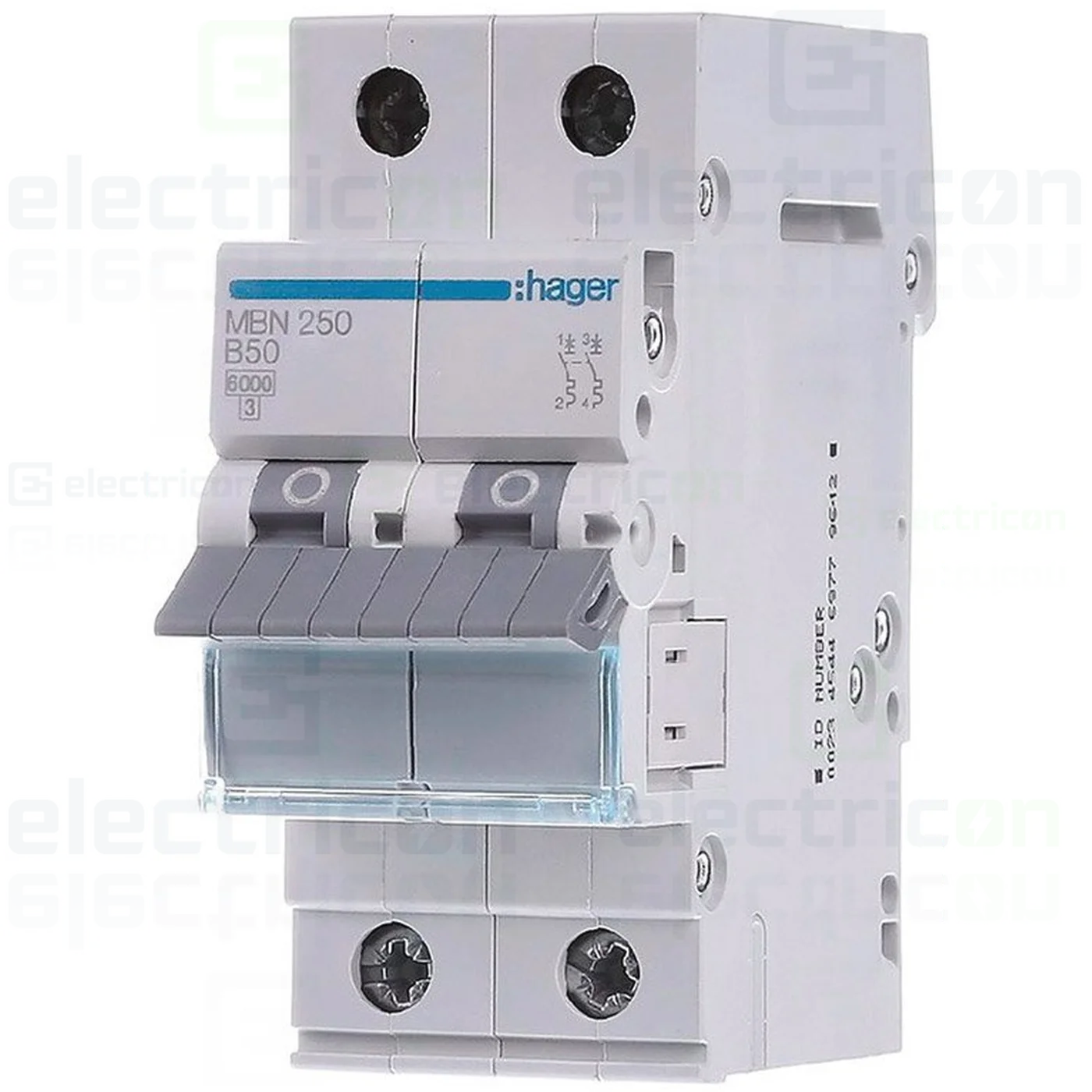 Sigurante automate/electrice - Disjunctor MCB Hager MBN250, 2P, curba B, 50A, 6kA
