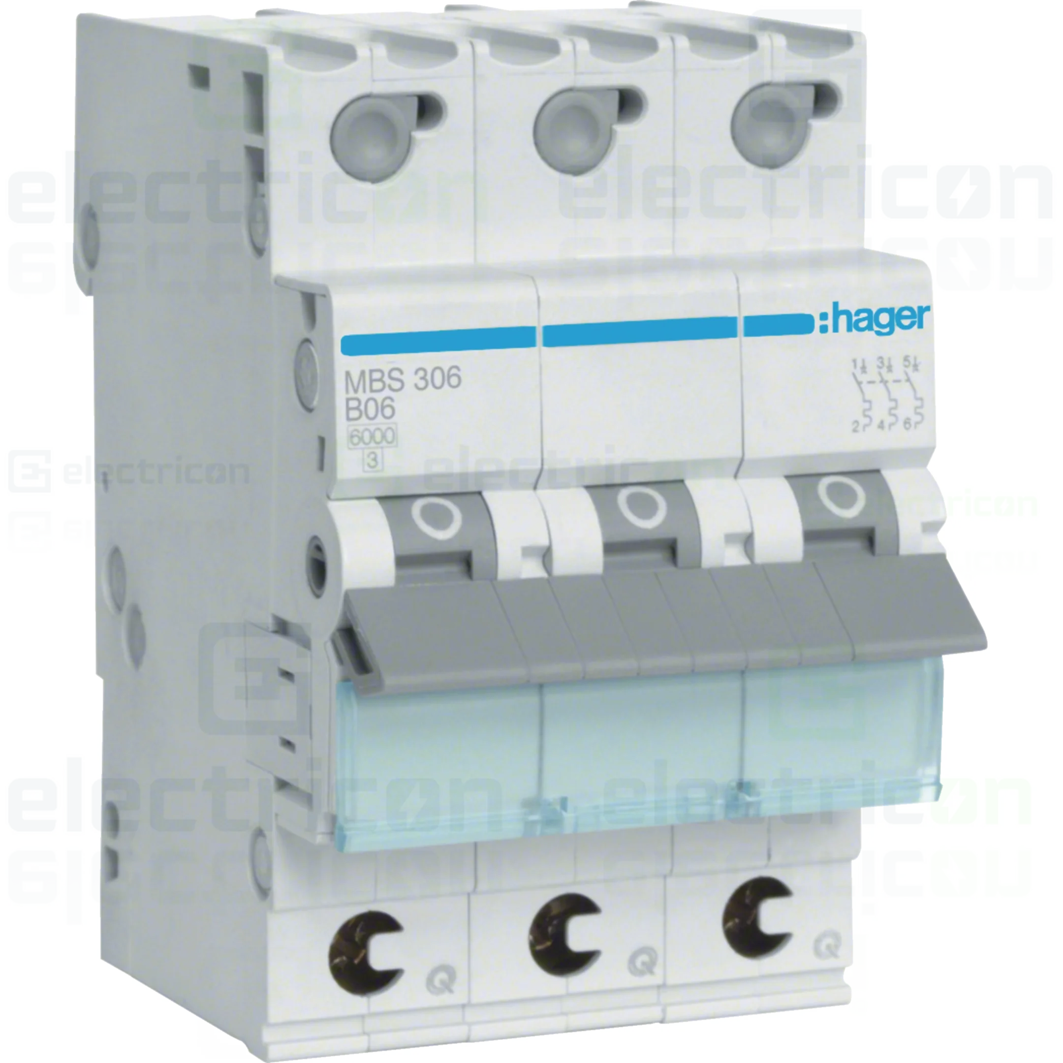 Sigurante automate - Disjunctor MCB Hager MBS306, 3P, curba B, 6A, 6kA QuickConnect