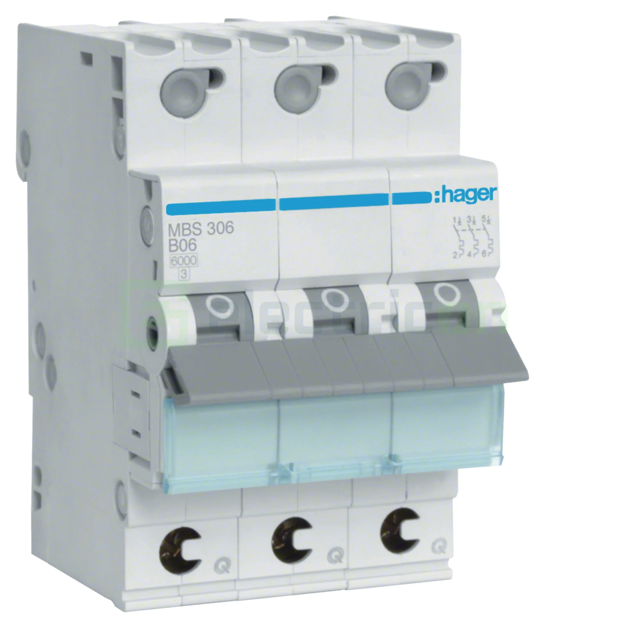 Sigurante automate - Disjunctor MCB Hager MBS306, 3P, curba B, 6A, 6kA QuickConnect