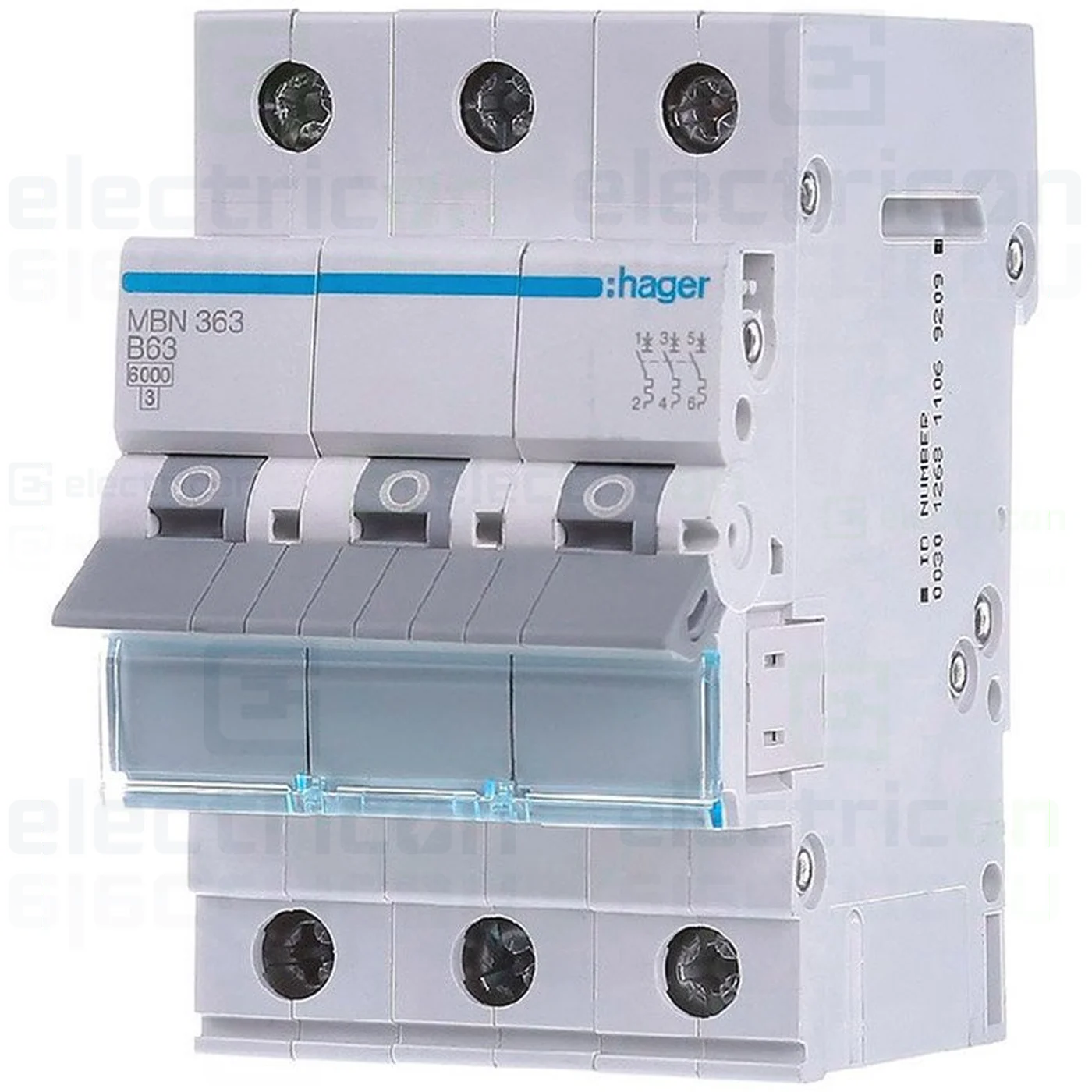 Sigurante automate - Disjunctor MCB Hager MBN363, 3P, curba B, 63A, 6kA
