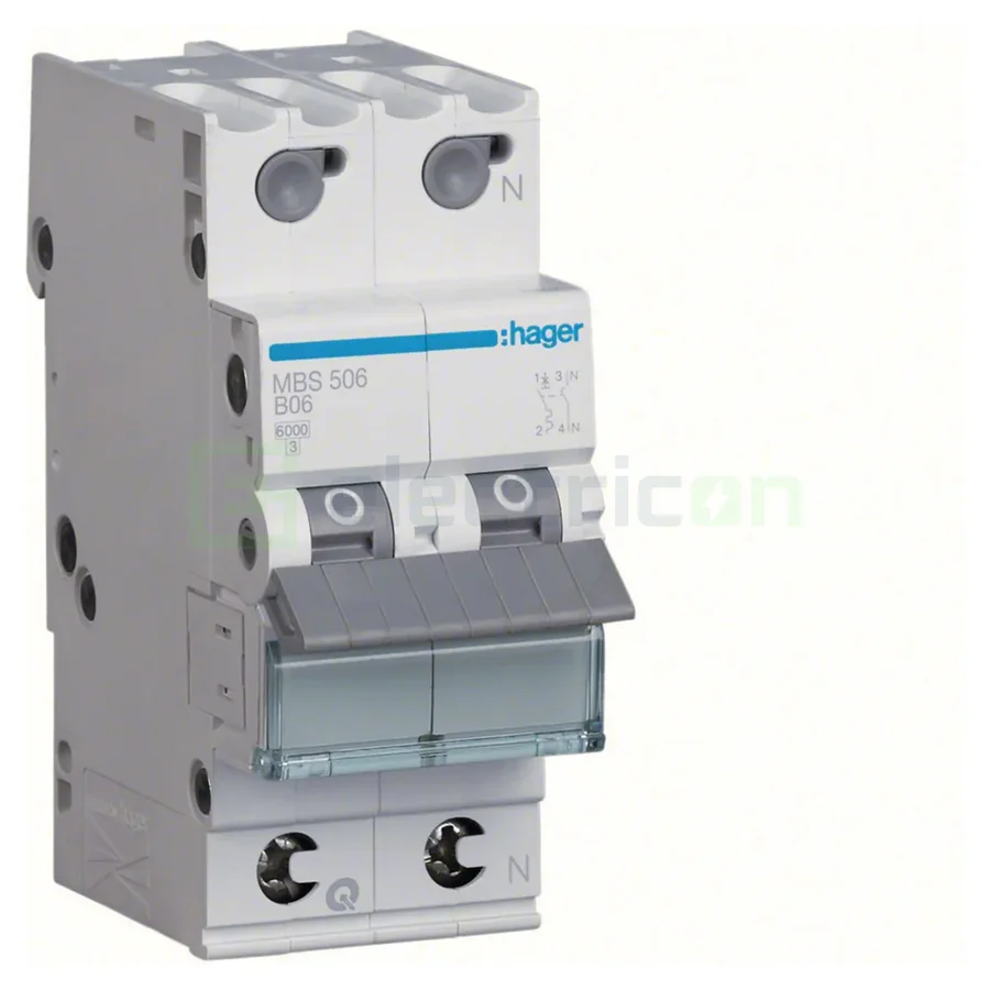 Intrerupator MCB B6A Hager - MBS506