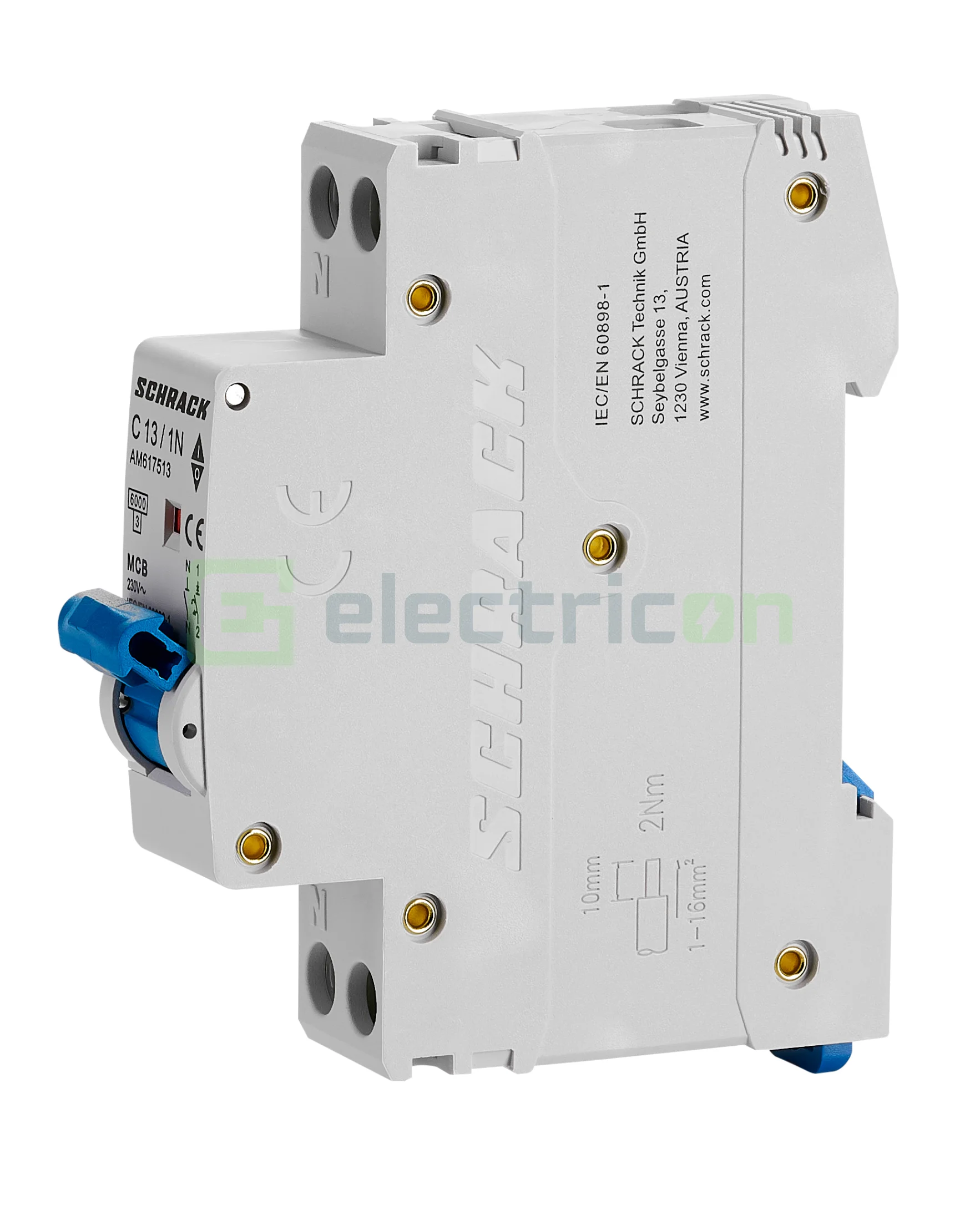 Siguranta Automata MCB Schrack Curba C 13 A 1P+N Cod AM617513 [3]